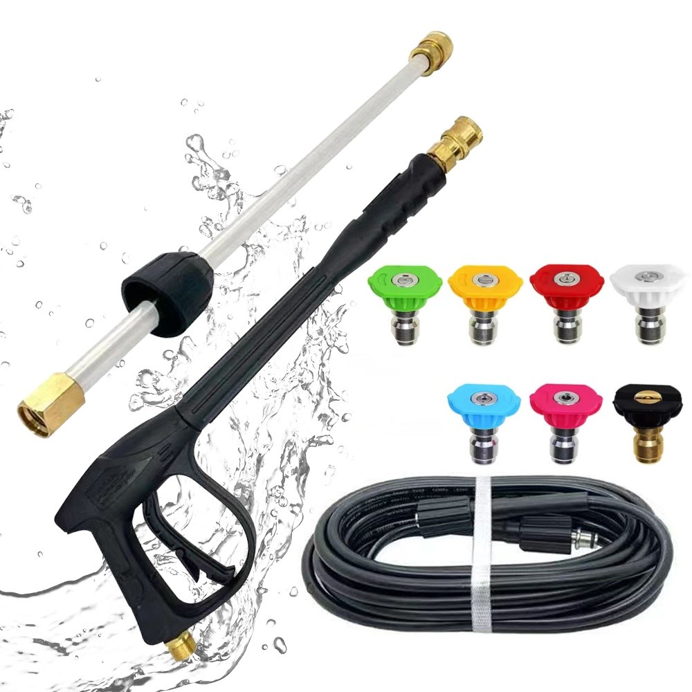 High Pressure 5800PSI Car Power Washer Gun Spray Wand Lance Nozzle and Hose Kit