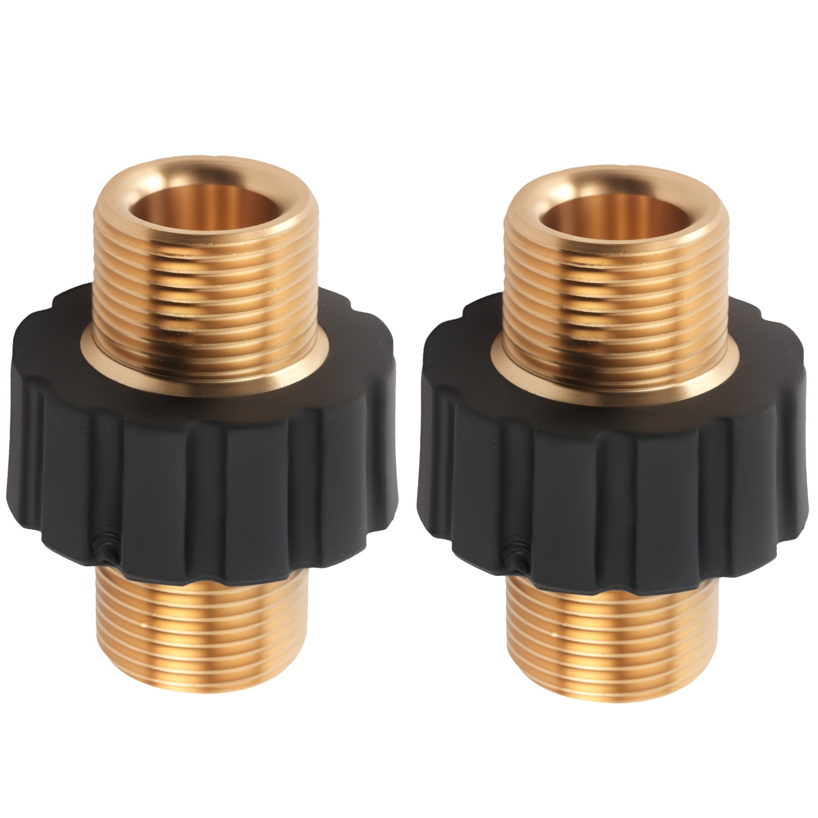 M22 14mm Male Pressure Washer Hose Adapter Brass Connector 2Pack 5000 PSI