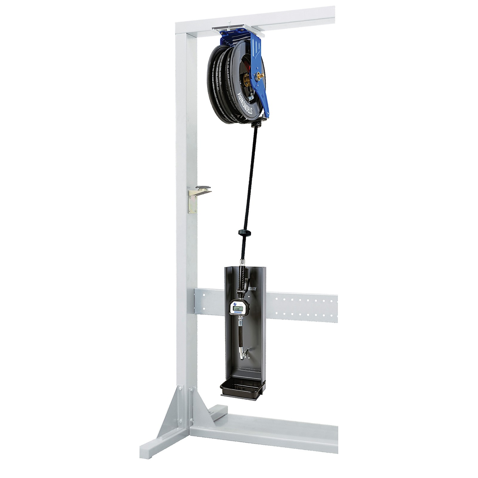Strongway Oil Hose Reel Kit, 1/2in. x 50ft. NBR Rubber Hose, 1500 PSI, Steel
