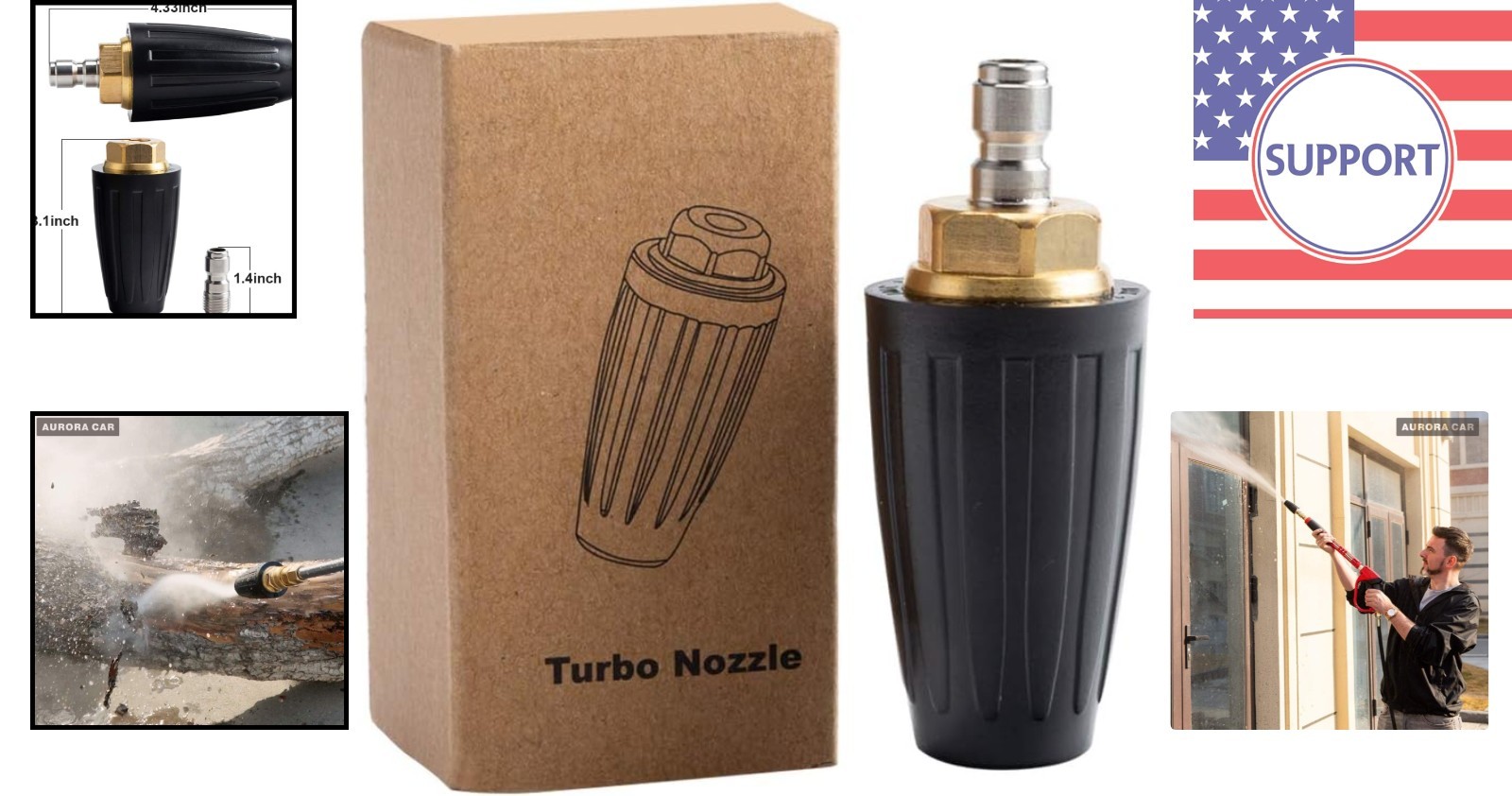 4000 PSI Turbo Nozzle with 1/4” Quick Connect – Versatile Pressure Washing Tool