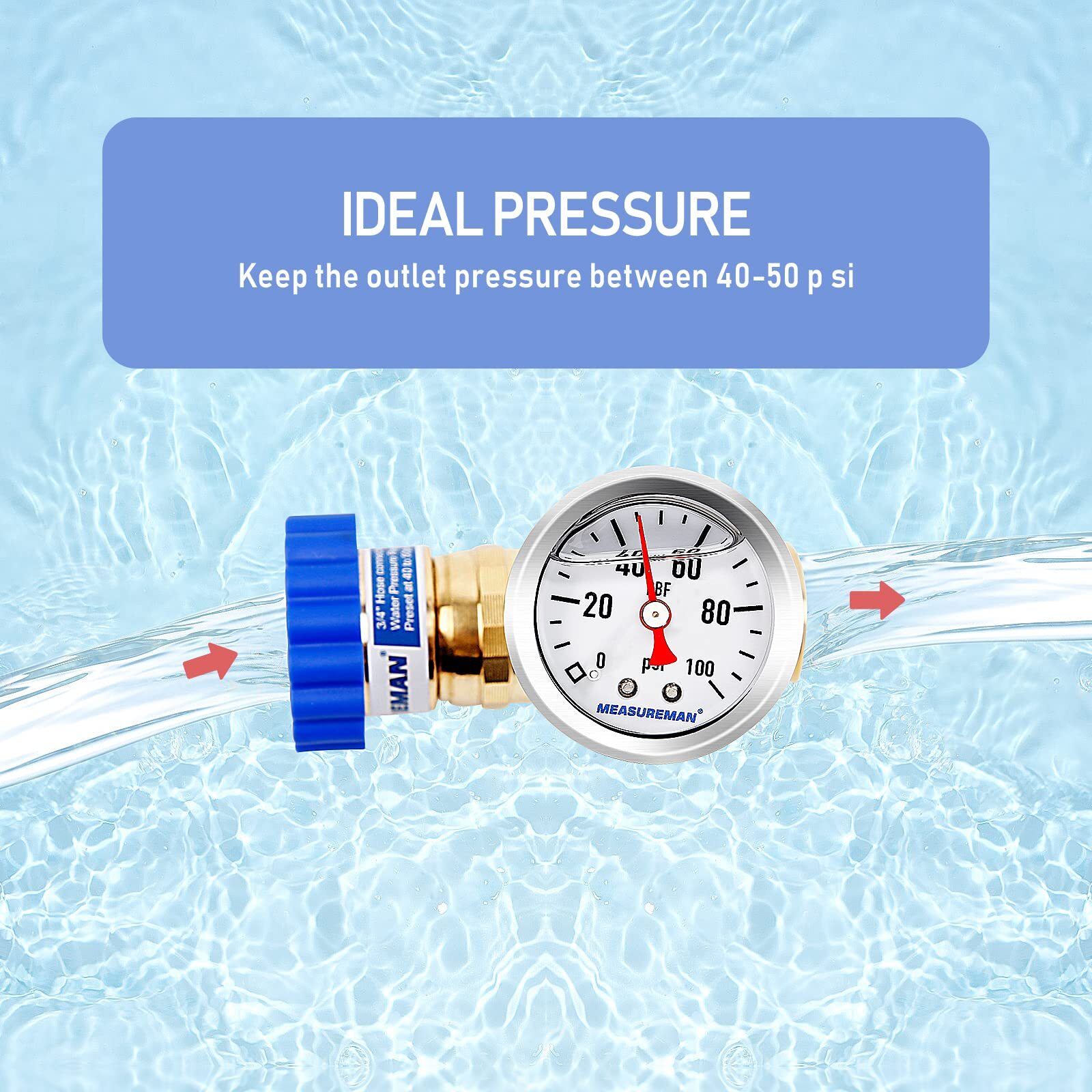 Lead-Free Brass Water Pressure Regulator Garden Hose Pressure Regulator Press…