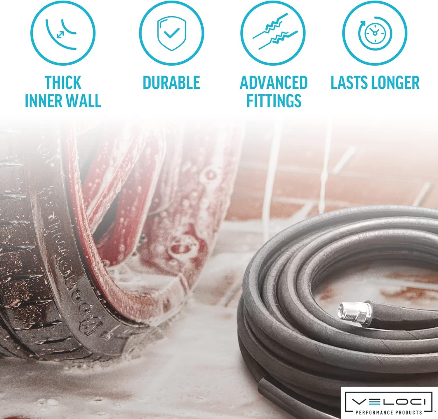 MTM Hydro Kobrajet High Pressure Washer Hose 3/8” 4000 PSI 100’, Black