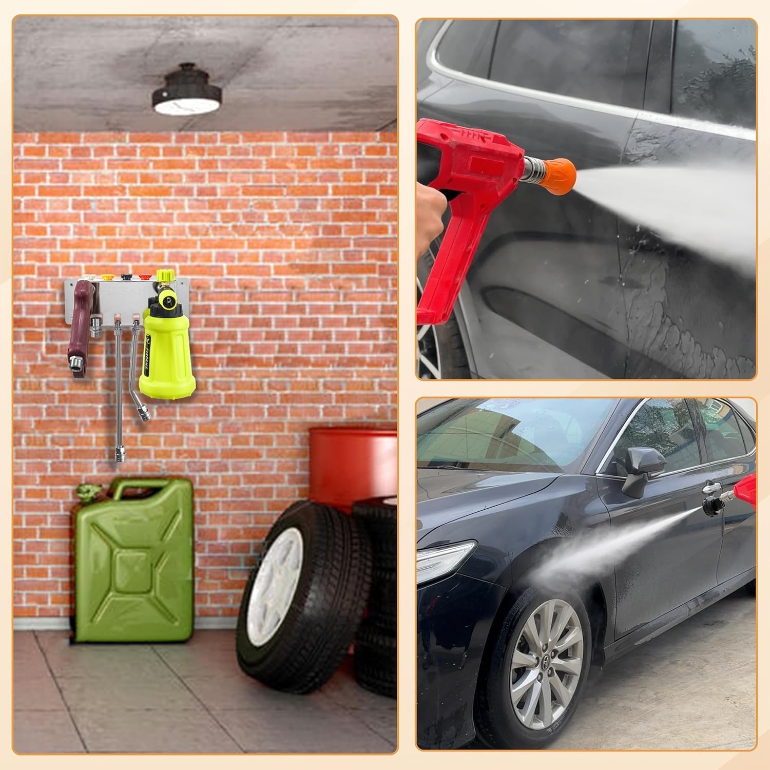 Pressure Washer Foam Cannon Holder, Wall Mounted | Power Washer Gun Storage,