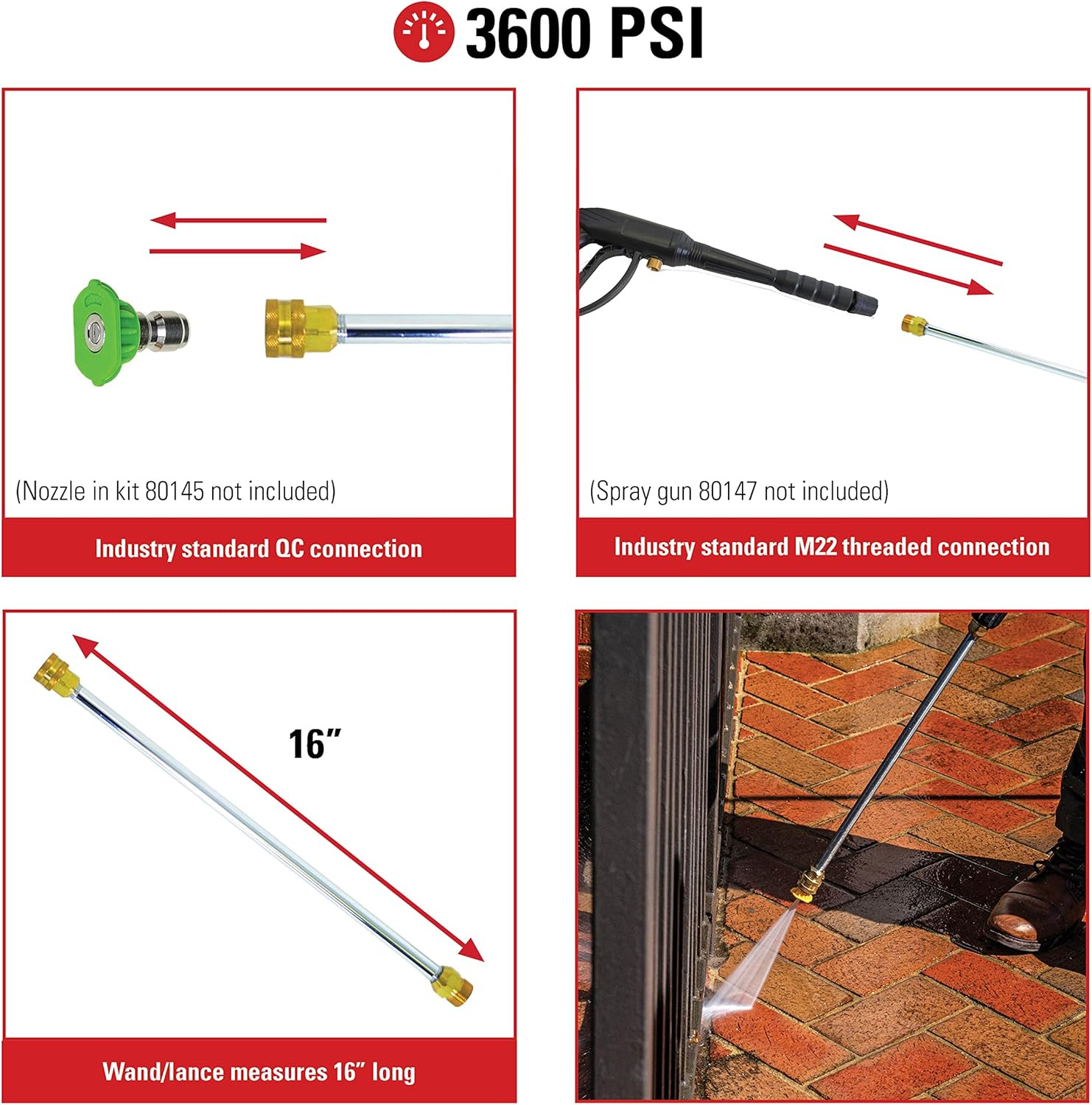 Simpson Cleaning 40224 Morflex Series 3300 PSI 25-Foot Pressure Washer Hose and