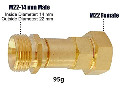 Pressure Washer Gun Adapter Swivel Joint M22-14mm Connector To Hose Fitting New