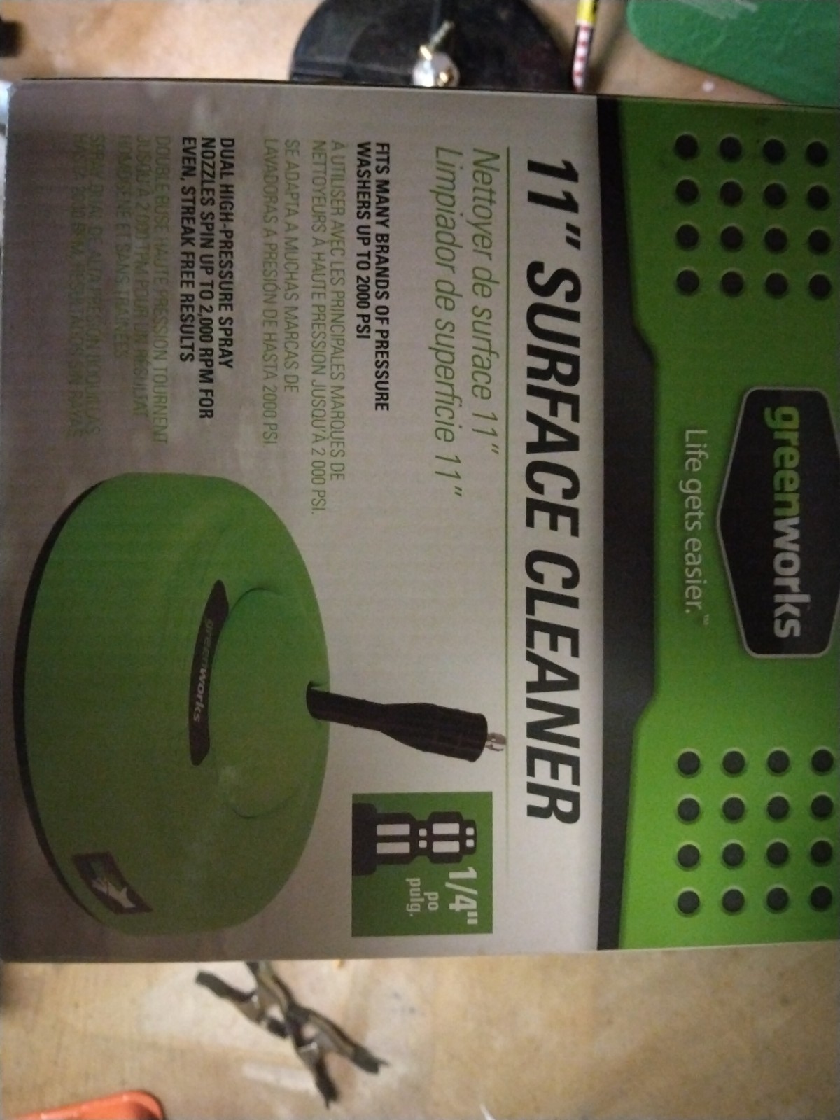Greenworks 30012 11″ Surface Cleaner Attachment for Pressure Washers 2000PSI New