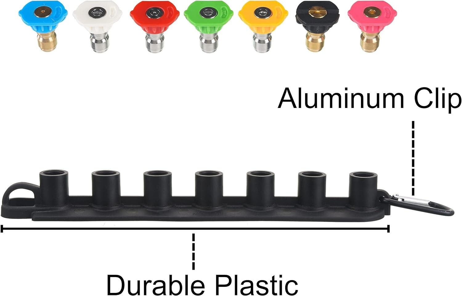 RIDGE WASHER Pressure Washer Nozzle Tips Set W/ Holder 7 Spray 4000 PSI 1/4″ Kit
