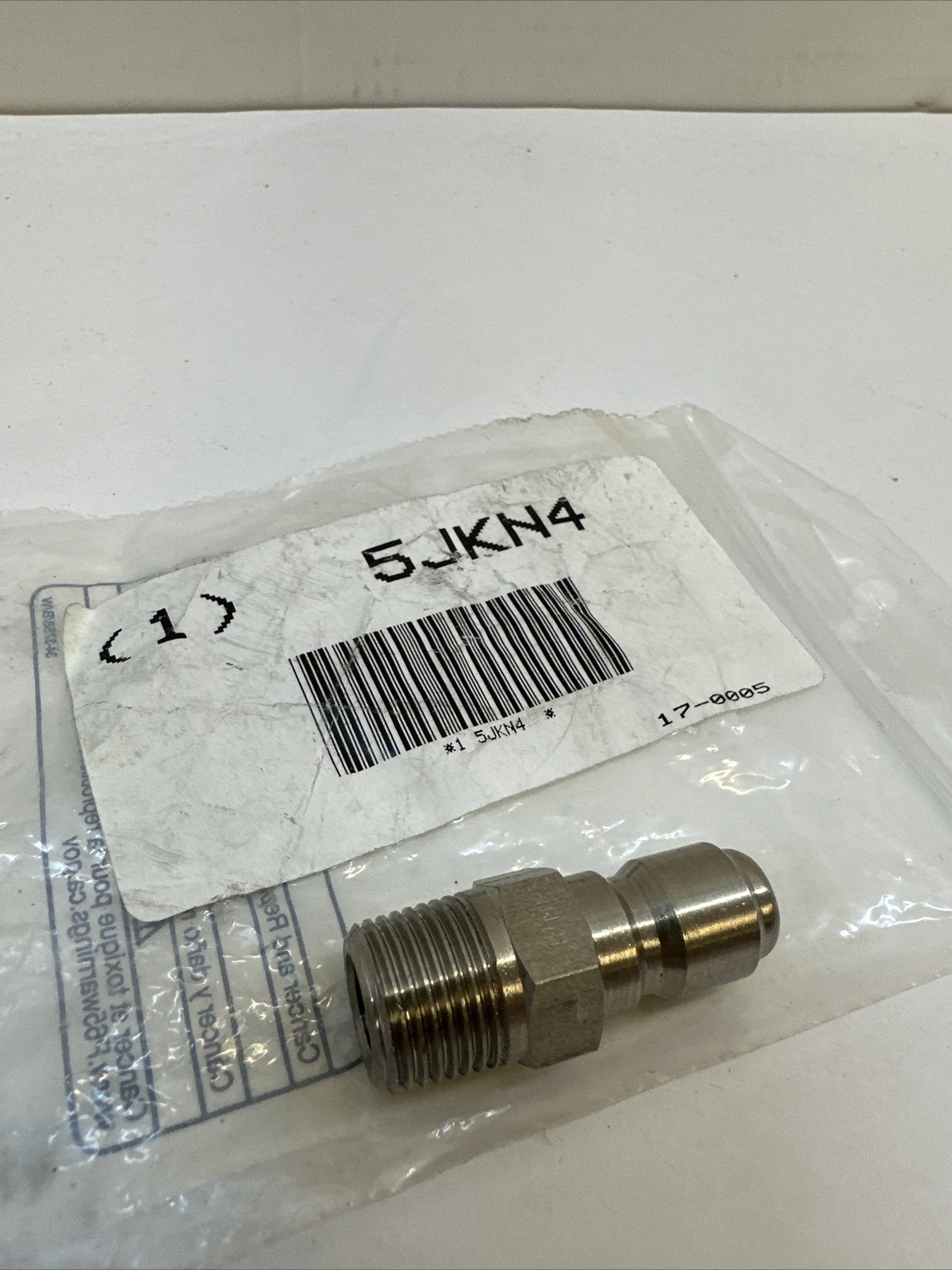 GRAINGER APPROVED 17-0005 Quick Connect Plug,Male,3/8 M x 3/8 In