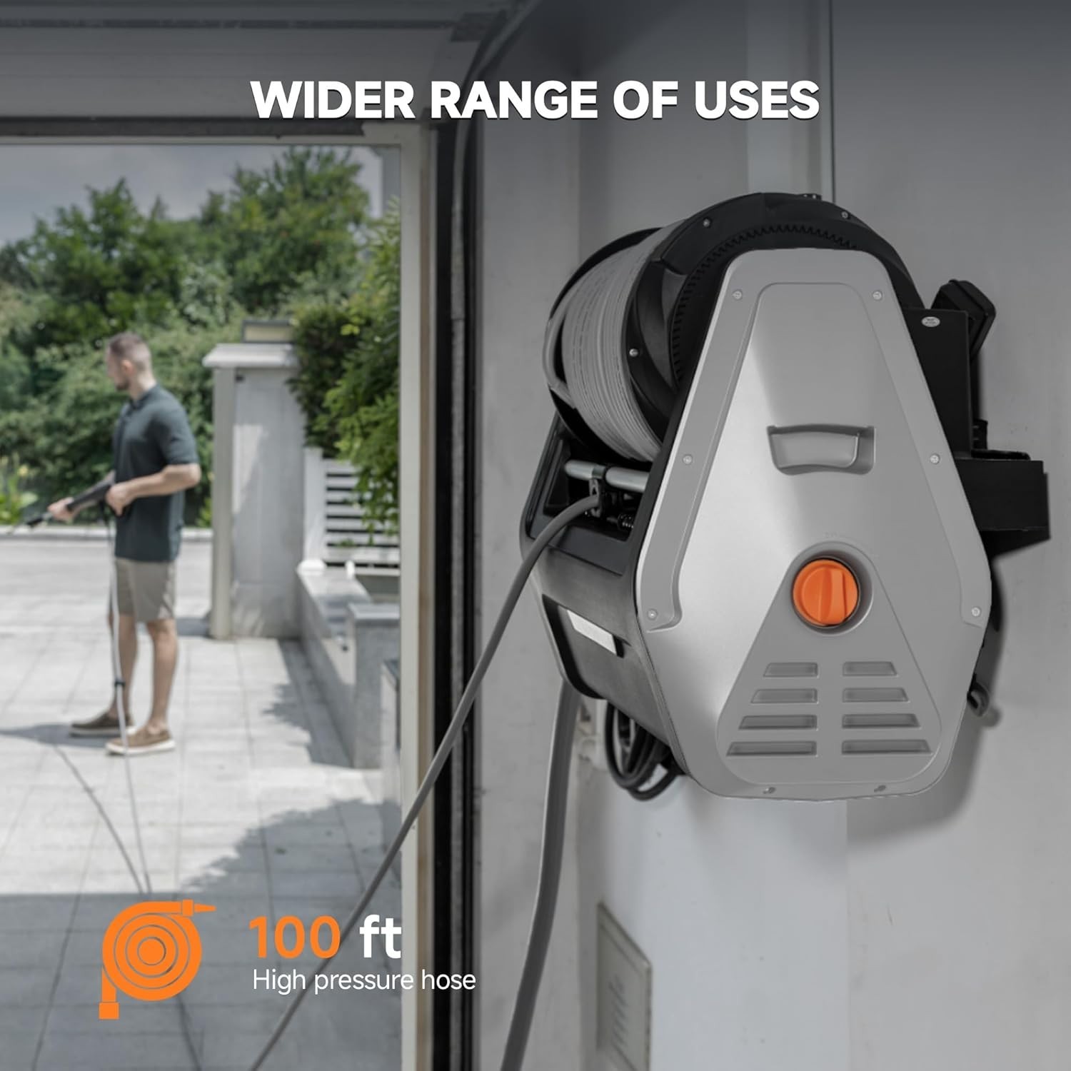 Giraffe Tools Electric Pressure Washer Hose Reel Wall Mounted Pressure Washer