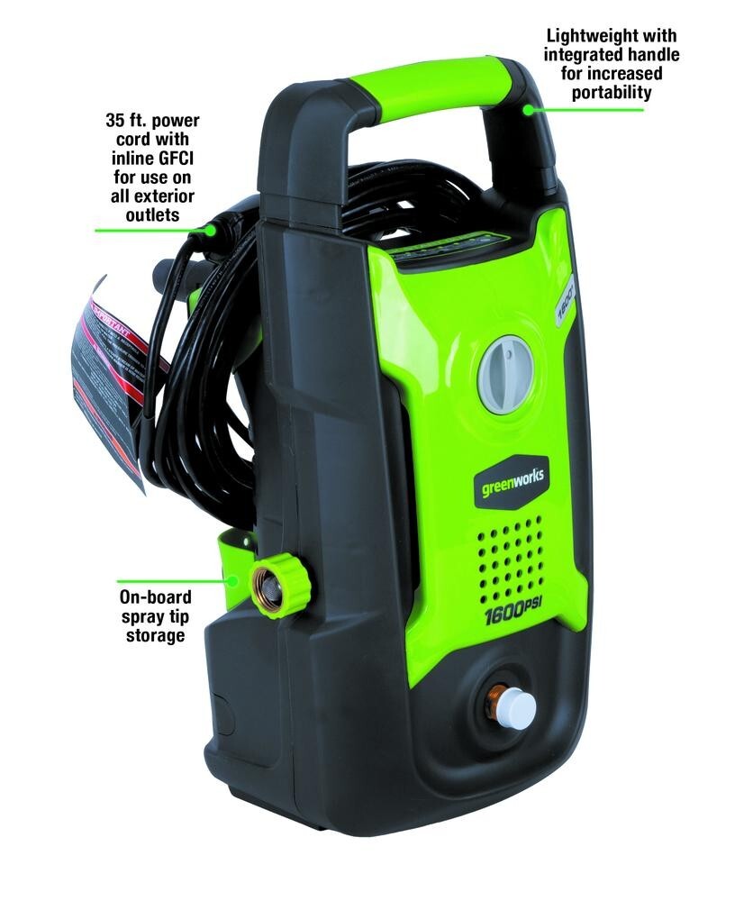 1600 PSI 1.2 GPM 13 Amp Corded Electric Pressure Washer Interchangeable Wand
