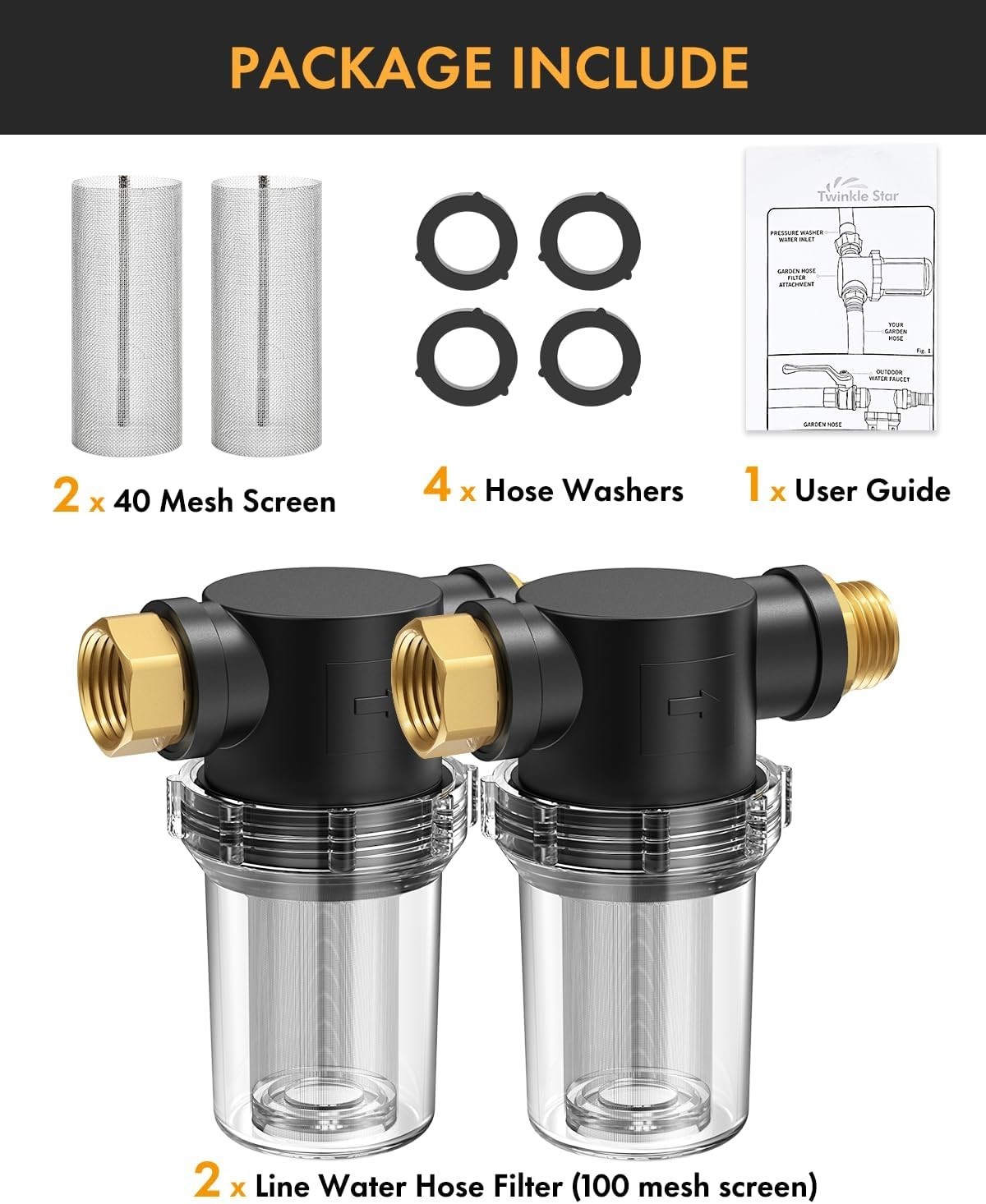 Hose Filter Set with 100 Mesh and 40 Mesh Screens