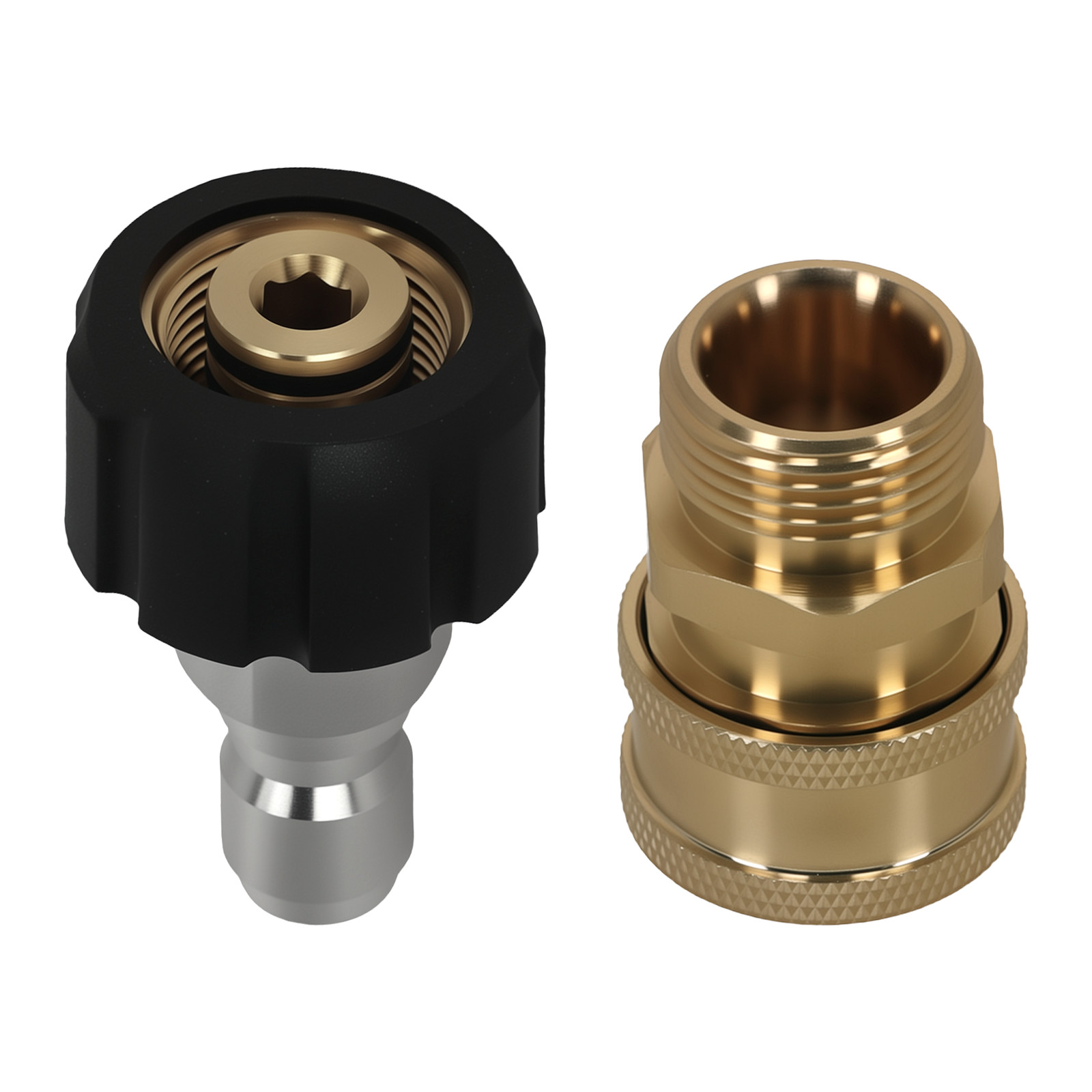 High Pressure Washer Brass Adapter M22-15mm to 3/8 Inch Quick Connect 2 Pack