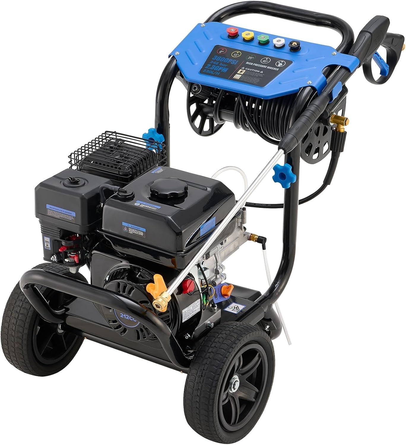 Cold Water Powered Gas Pressure Washer 3600 PSI 2.3 GPM with 30FT Hose&Hose Reel