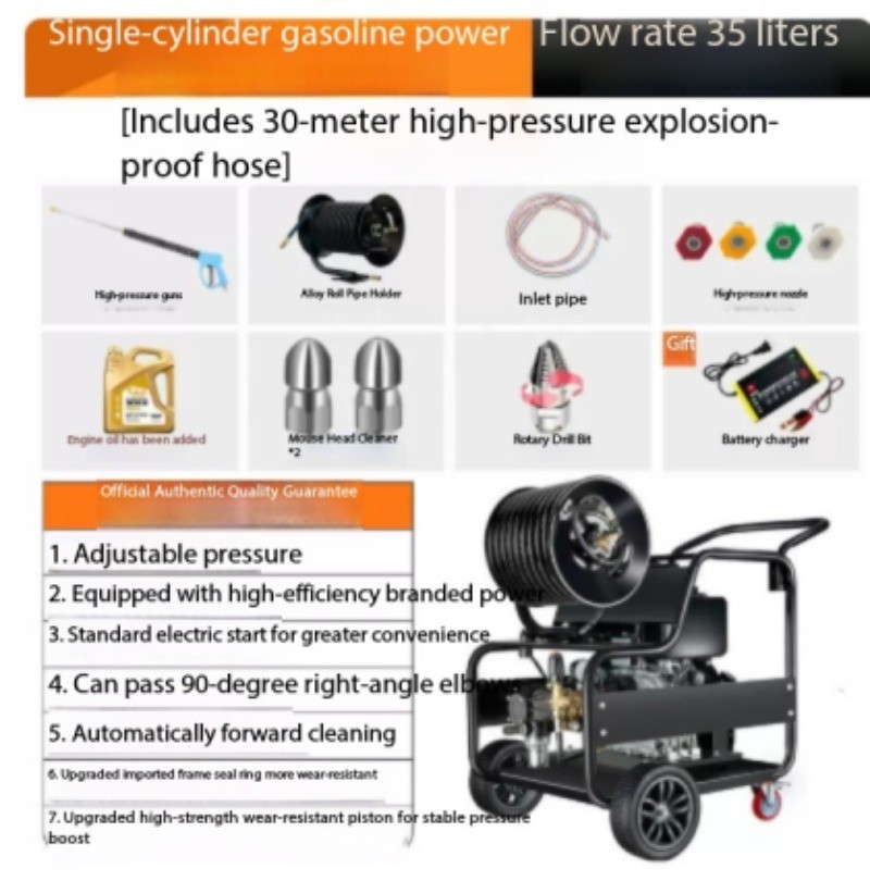 High-Pressure Pipe Cleaning: Gasoline and Diesel-Powered Drain Cleaning Machines