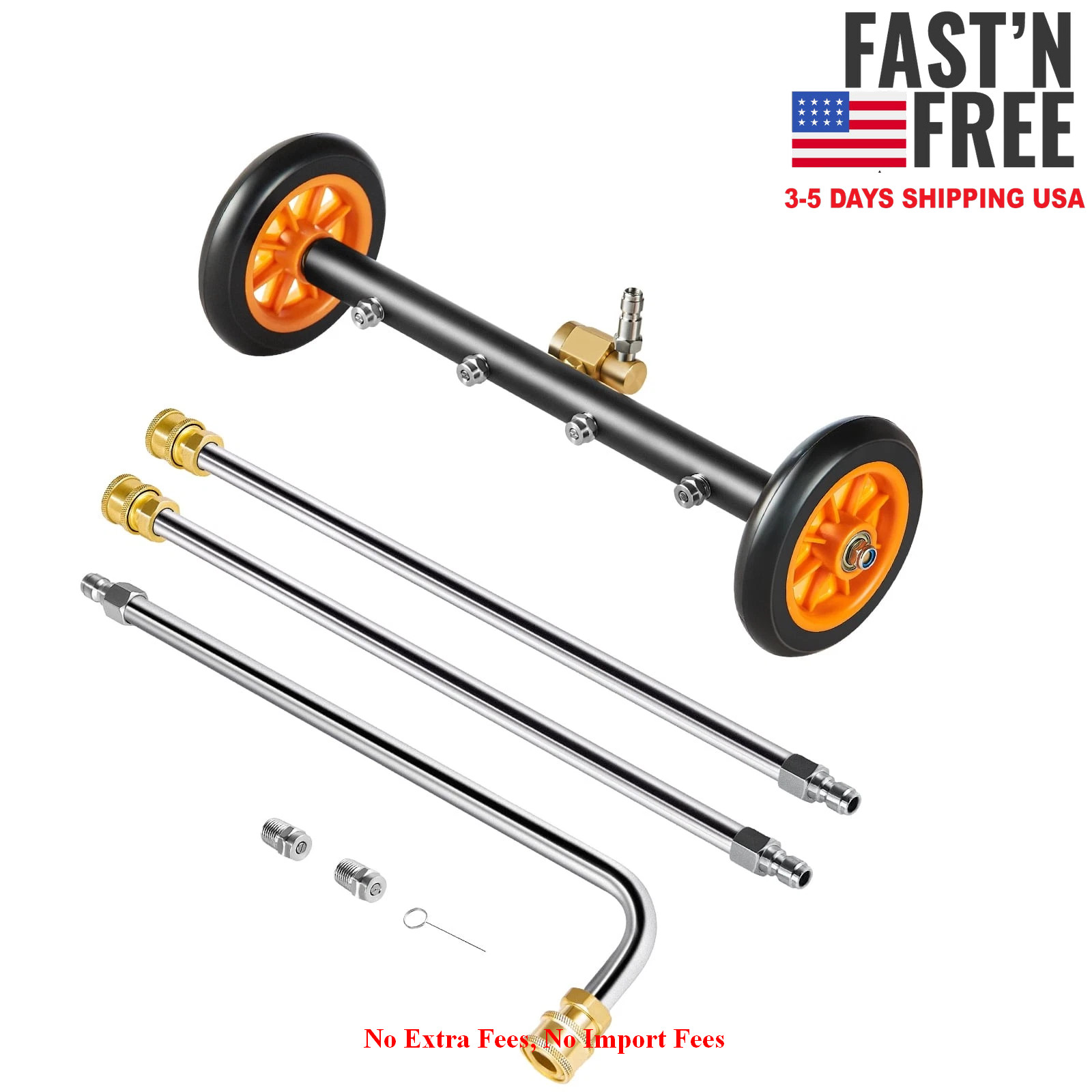 16″ Undercarriage Pressure Washer, Stainless Steel Pressure Surface Cleaner, NEW
