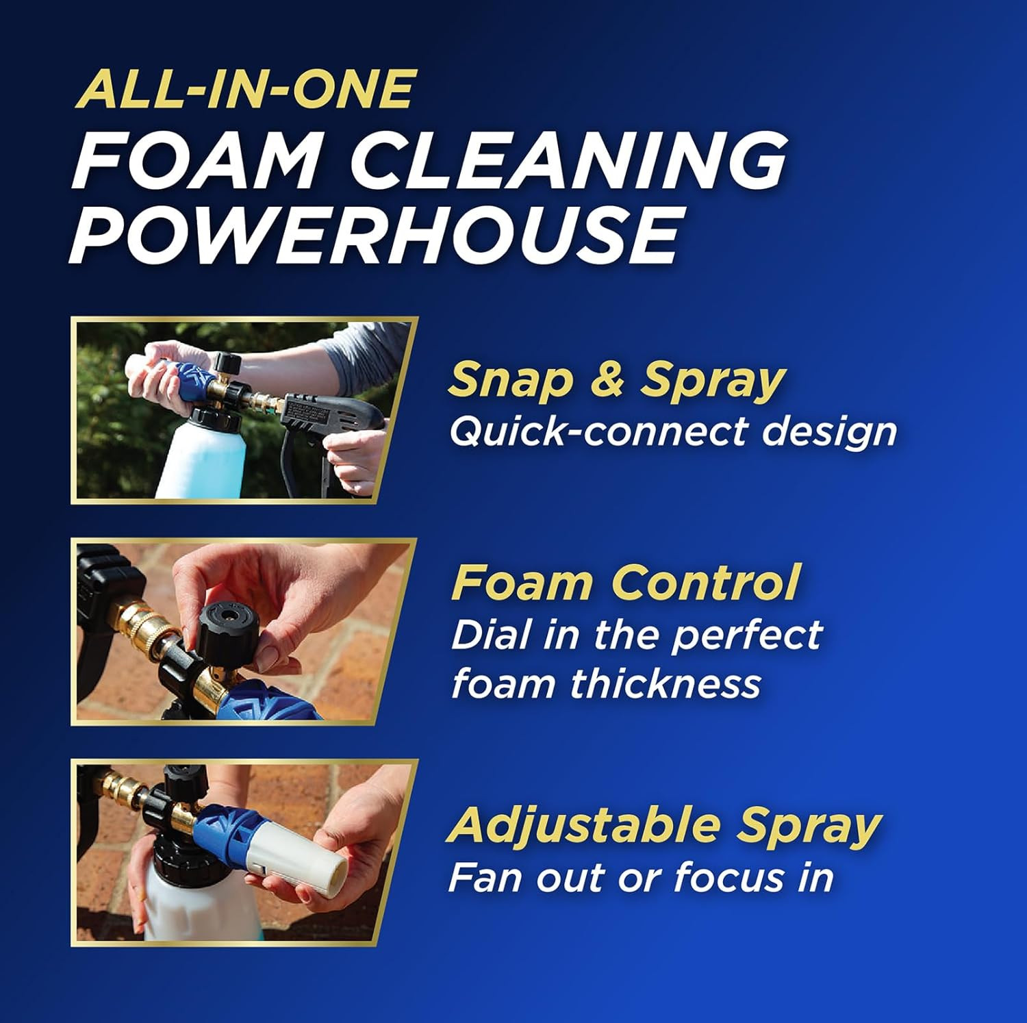 Foam Cannon Kit – Pressure Washer Sprayer + 8 Fl. Oz. Soap – Foaming Cleaner for