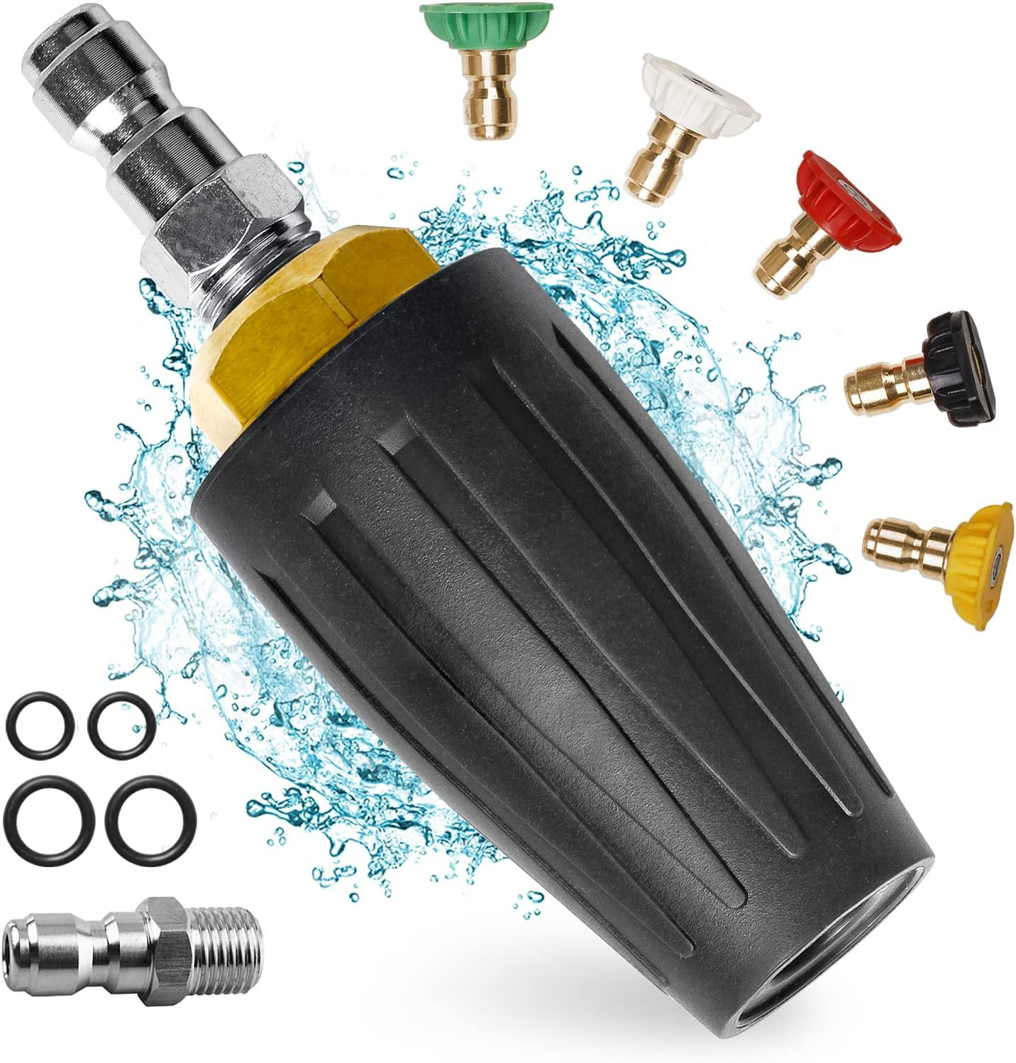 4000PSI Turbo Nozzle Universal Pressure Washer Nozzle Tips Rotating