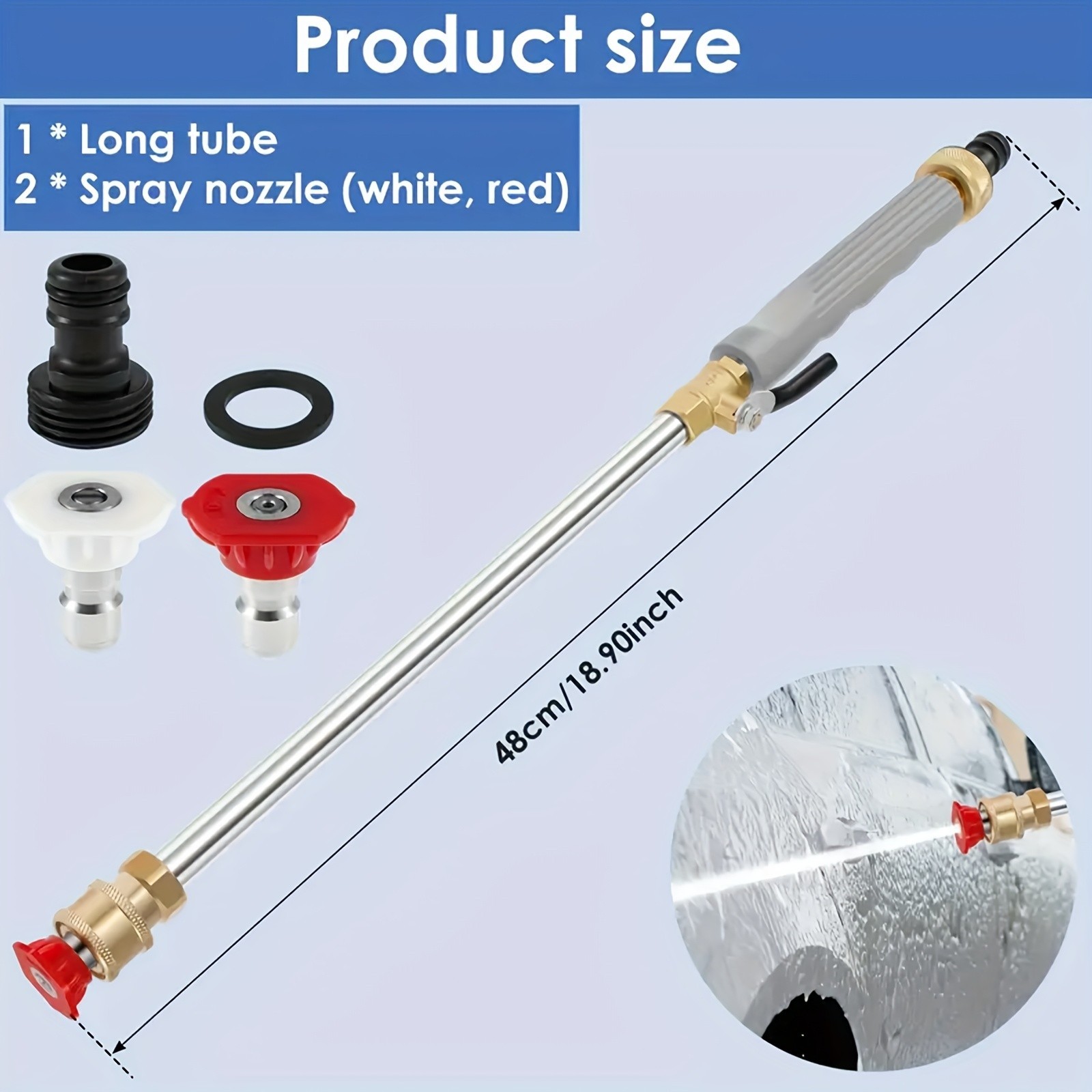 Garden Hose High‑Pressure Washer Gun Dual Nozzle Design for Car and Patio Cleans