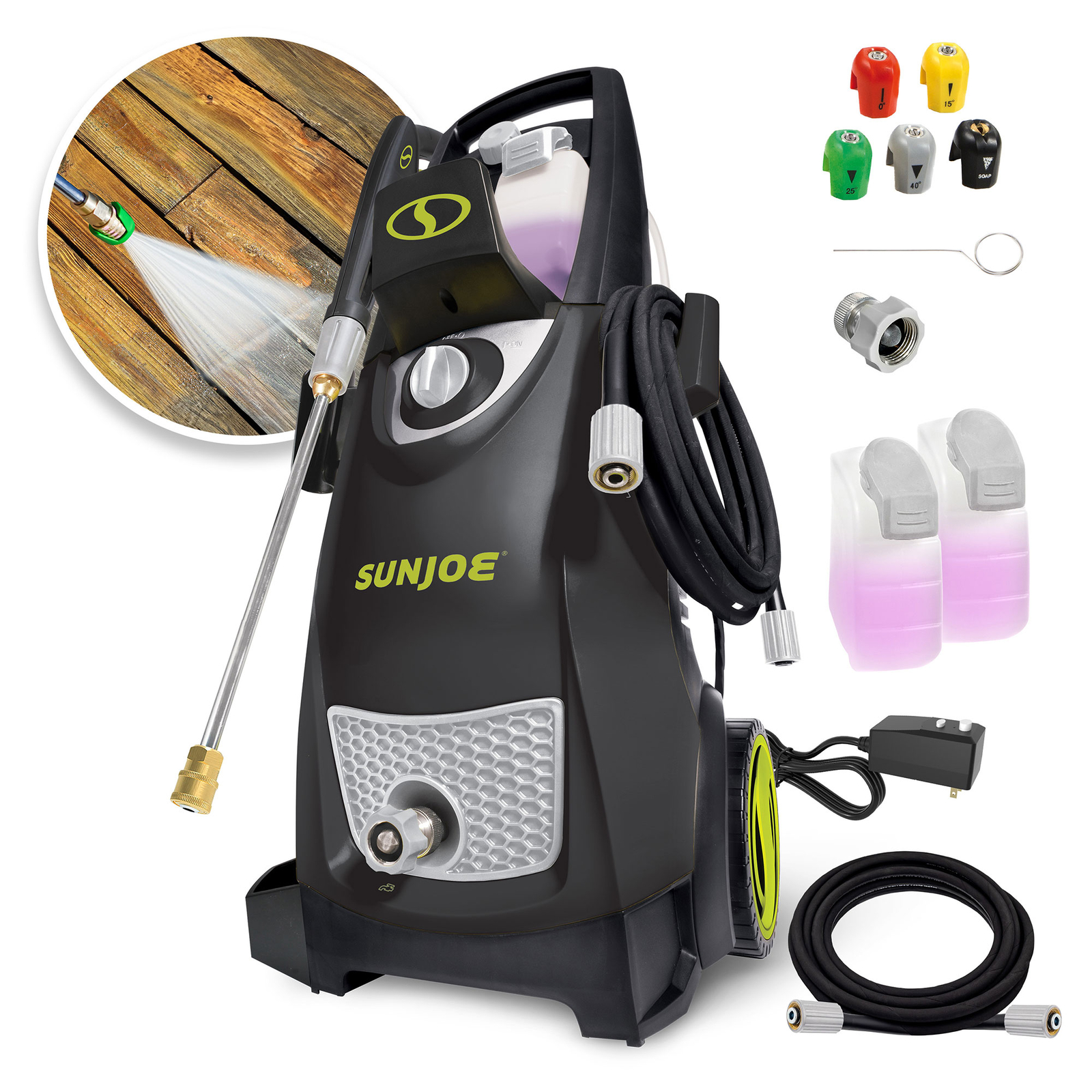 Sun Joe Electric Pressure Washer, Portable Power Washer with Wheels, SPX3000