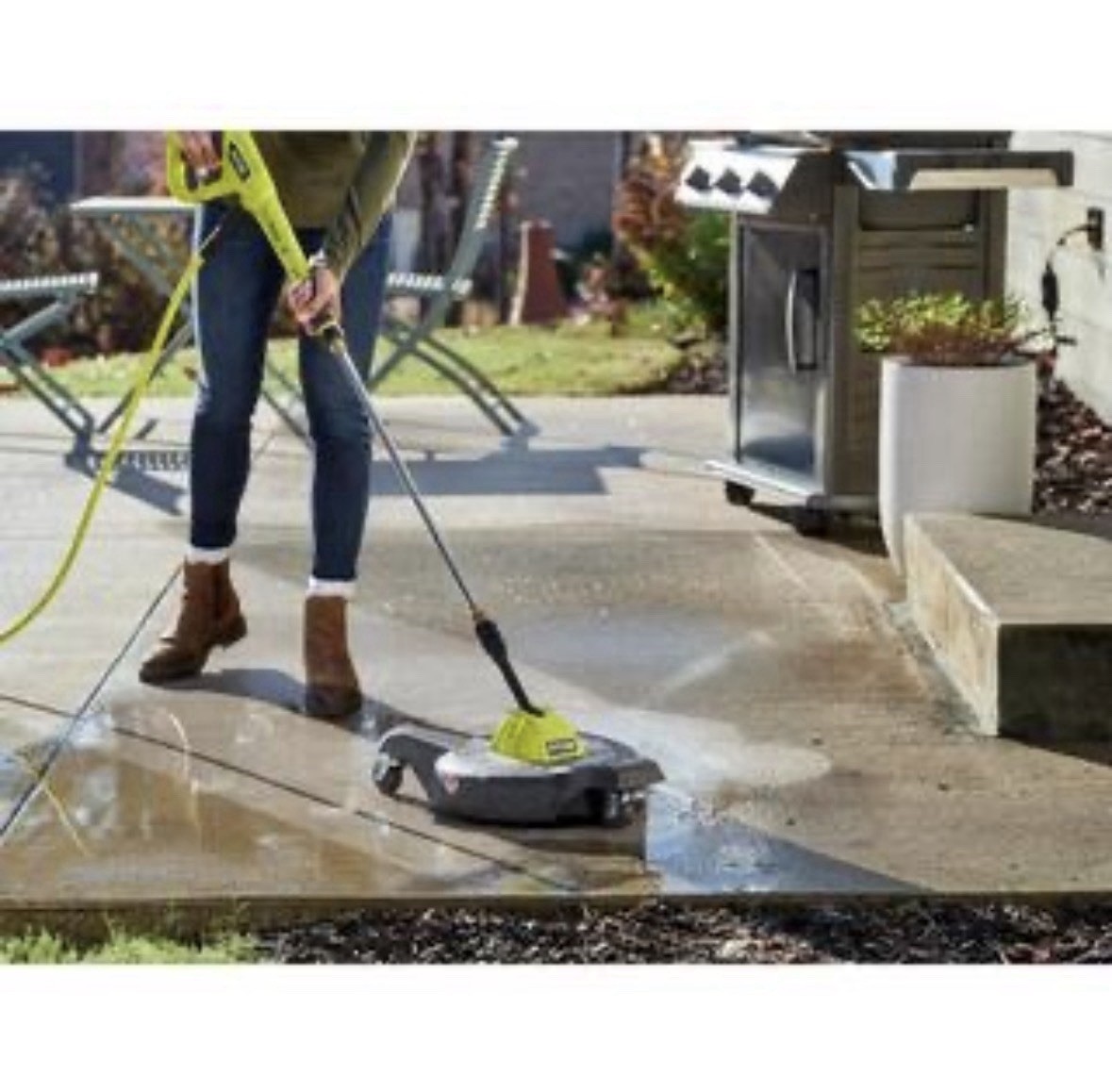 RYOBI 12 in. 3100 PSI Electric Pressure Washer Surface Cleaner w/ Caster Wheels