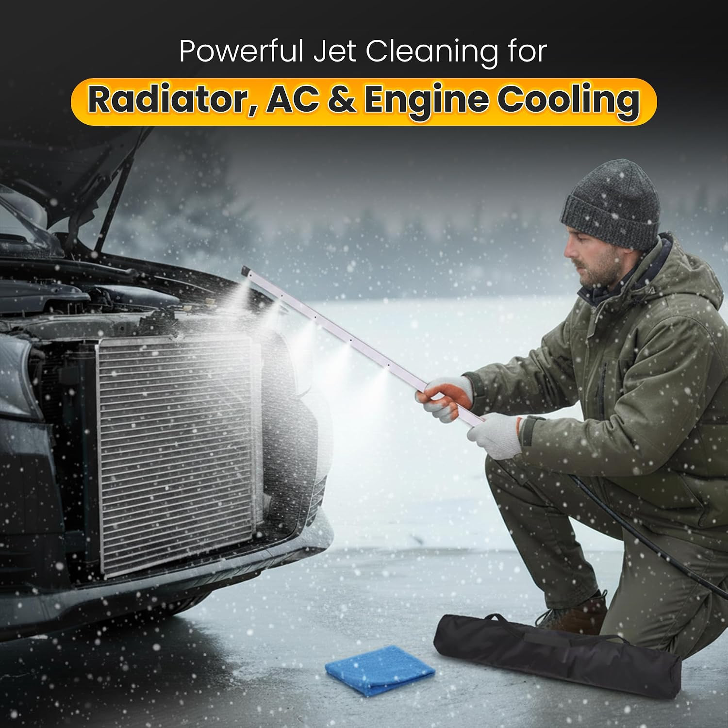 Radiator Cleaning Wand 40″ – High Pressure Washer Extension Tool Kit for Radiato