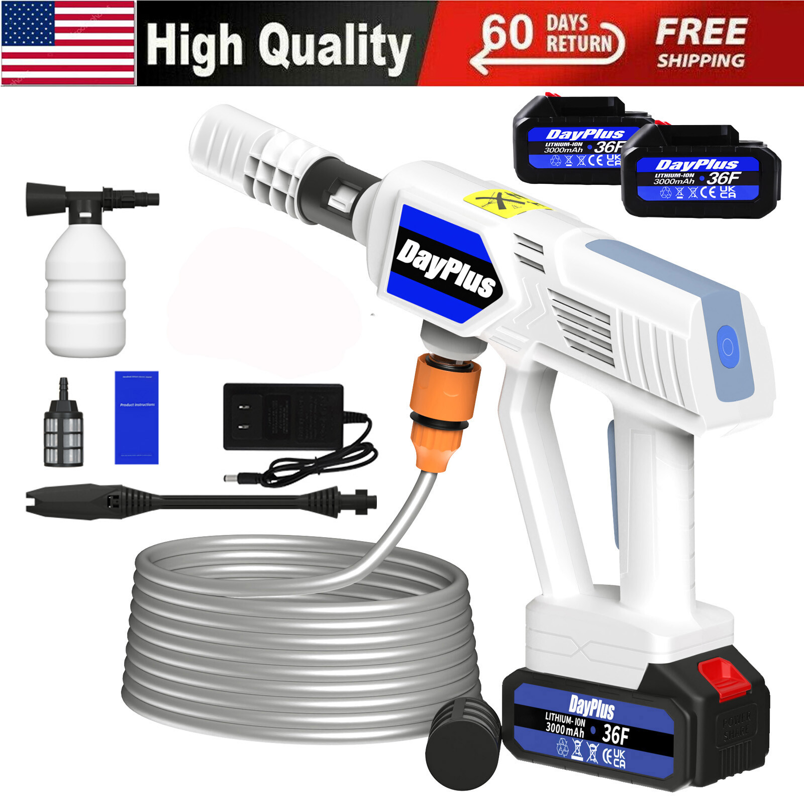 3 speeds Car Hi Pressure Washer Jet Wash Cleaner Gun Tool For Makita 18V Battery