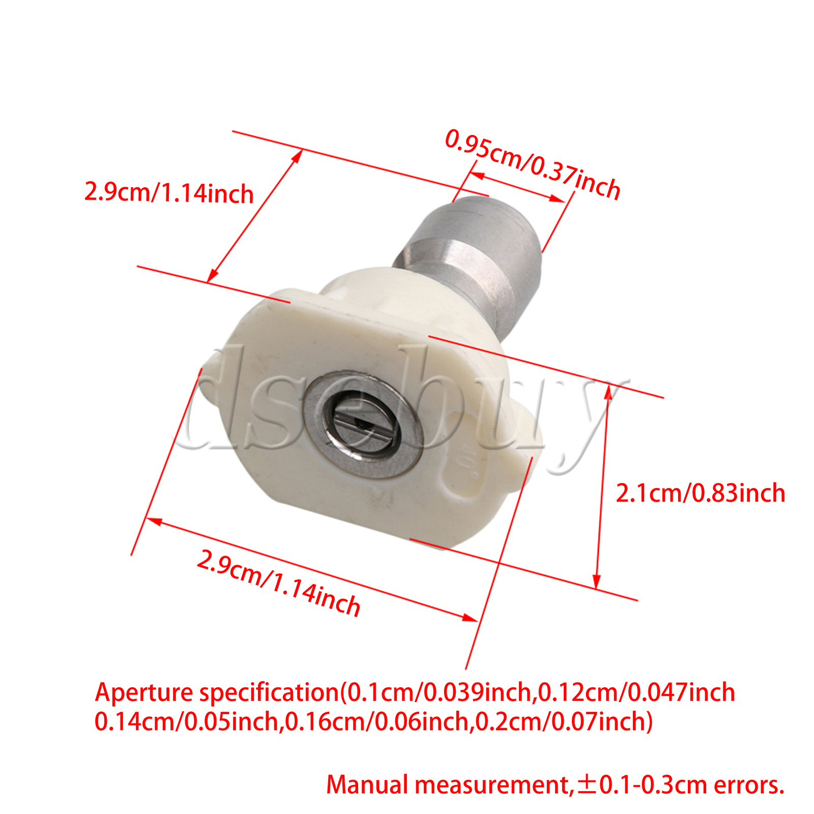 20Pieces White High Pressure Spray Nozzles Tip 40 Degree 1/4″ Quick Connection