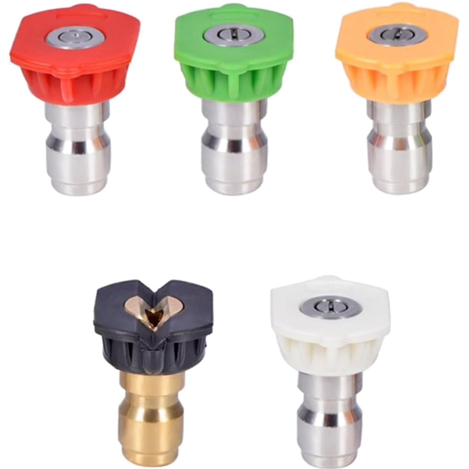Pressure Washer Nozzle Tips 1/4 Inch 2.5 GPM Multiple Degrees