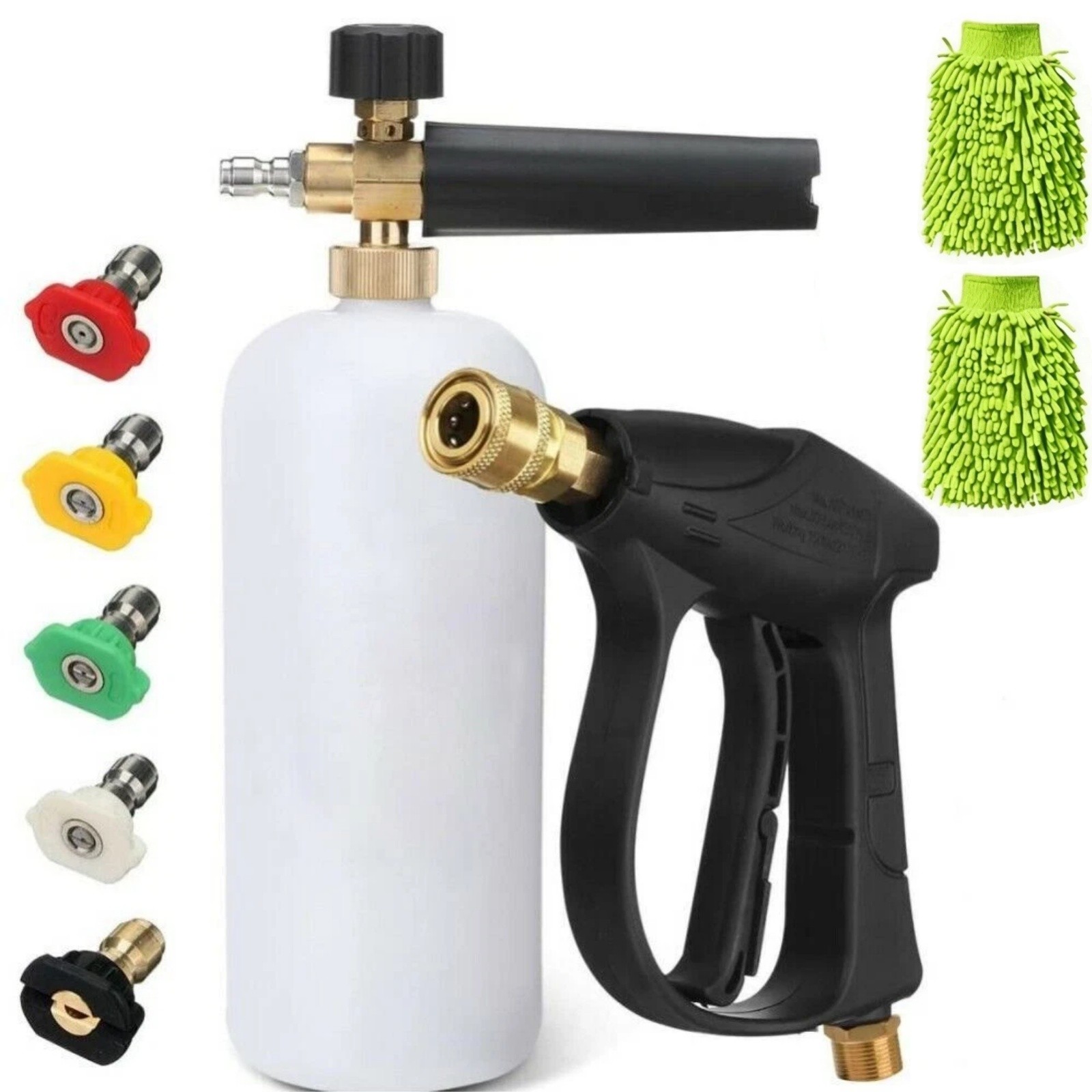 Pressure Washer Gun Car Wash Soap Lance Cannon Spray Jet Bottle Snow Foam Kit .