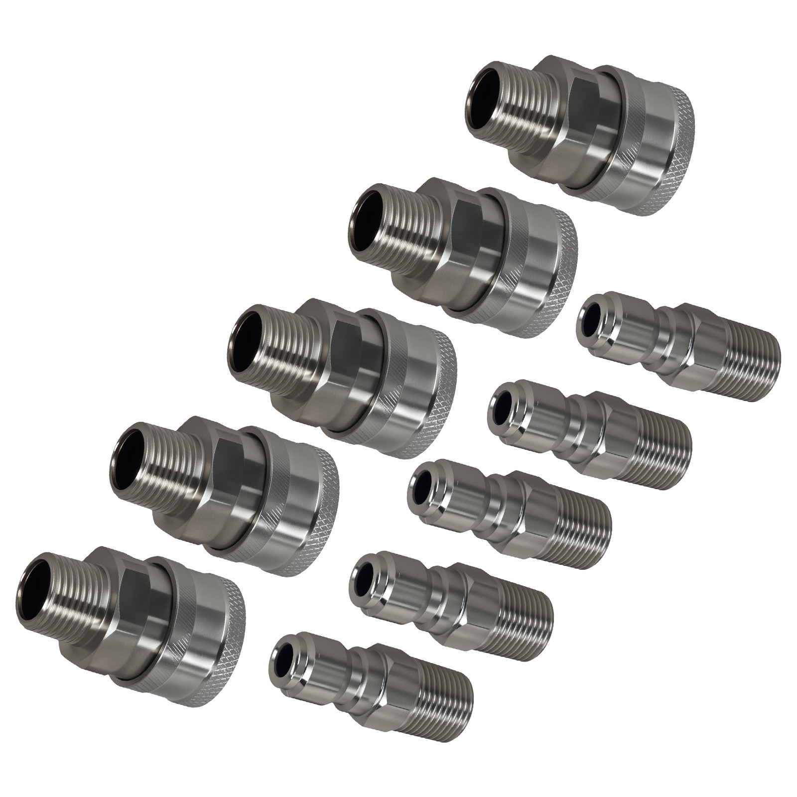 10x 3/8″ Quick Connect Adapter Pressure Washer Fitting NPT Male Stainless Steel