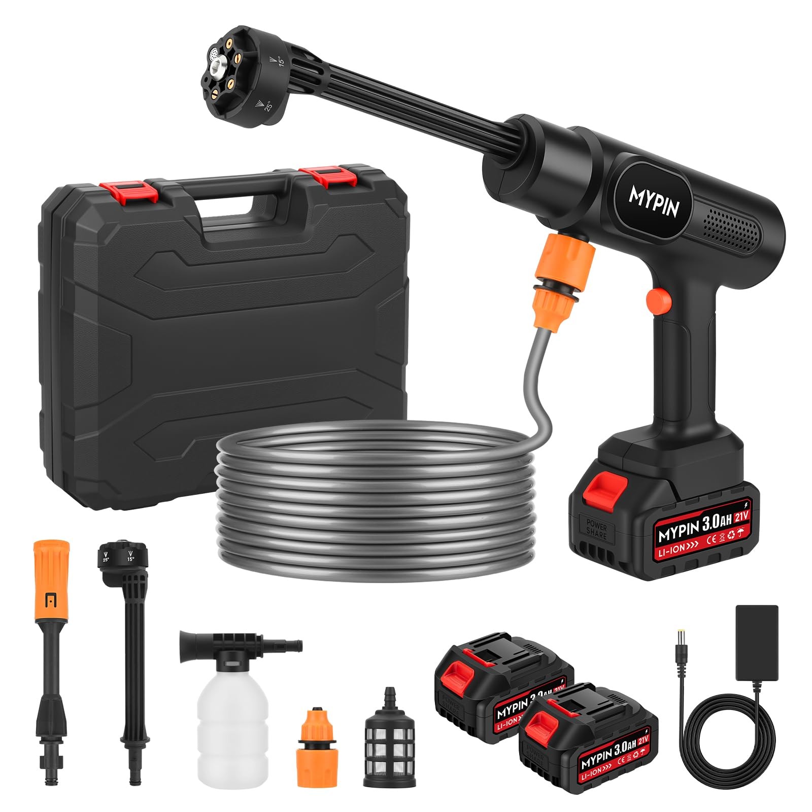 Portable Cordless 600PSI Pressure Washer, Handheld Cleaning Tool for Car