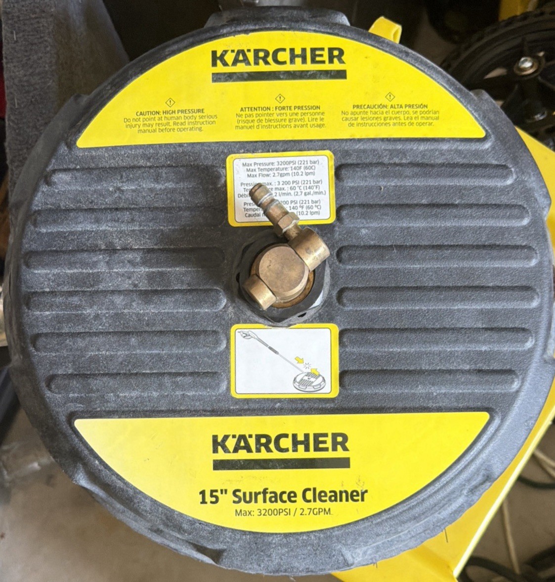 Karcher 15″ Surface Cleaner for Pressure Washer, 3200 PSI, Quick Connect