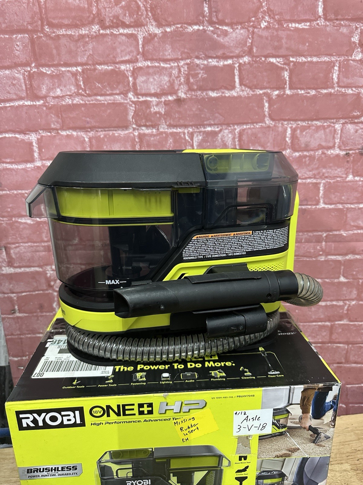 RYOBI HP 18V Brushless SWIFTClean Mid-Size Spot Cleaner(Tool Only)USED PBLHV704