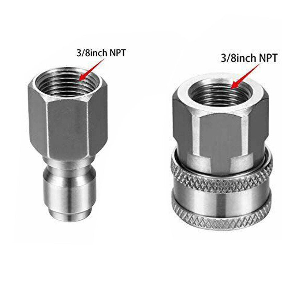 3/8 ”Inch Stainless Steel Male And Female Quick Connector Kit Pressure Wash