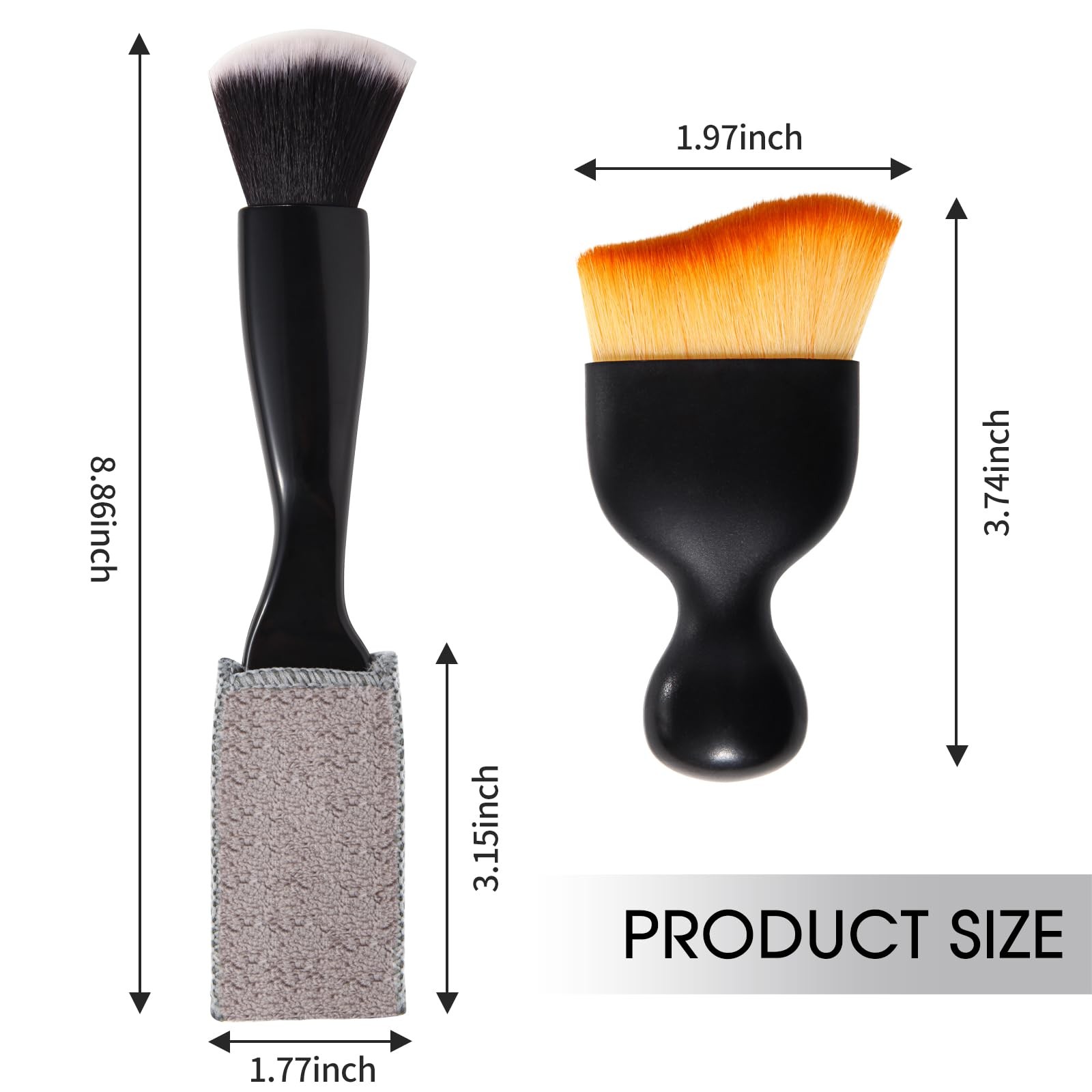 Yungeln 3 PCS Car Interior Detail Dust Brush,Soft Detailing 3pcs