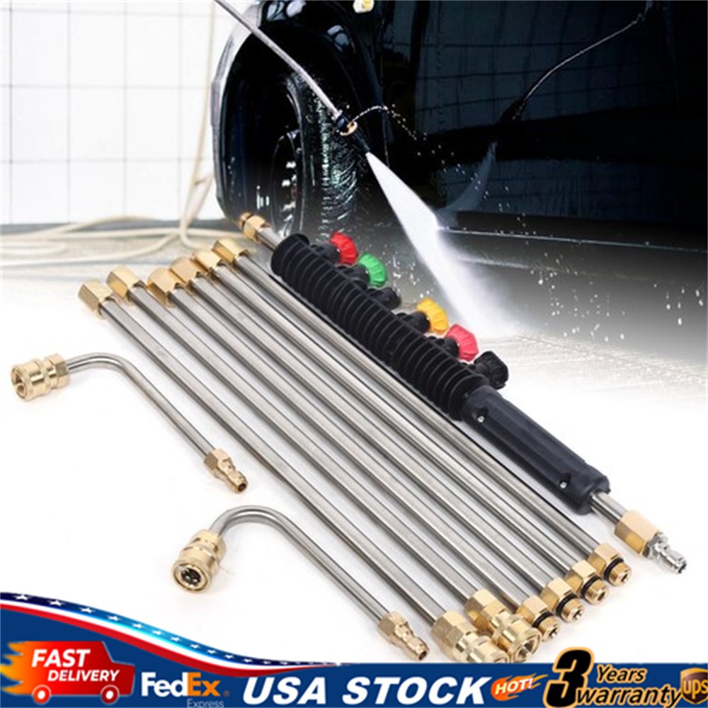 4000PSI High Pressure Washer Extension Wand Set Telescopic Lance w/ Spray Nozzle