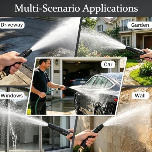 2 PCS High-Pressure Car Wash Water Gun with Booster Nozzle – Adjustable Spray