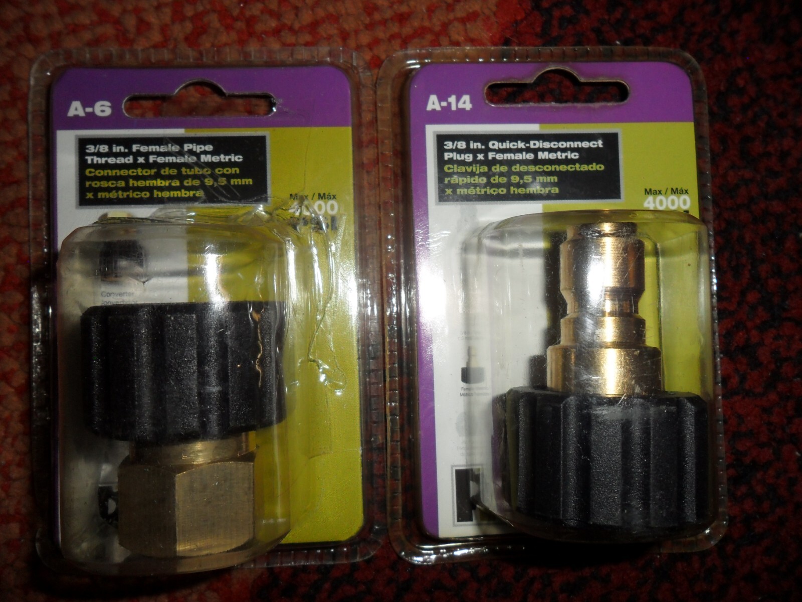 3/8″ Female Pipe Thread A-6 & 3/8″ Quick Disconnect A-14 x Female Metric 4000PSI