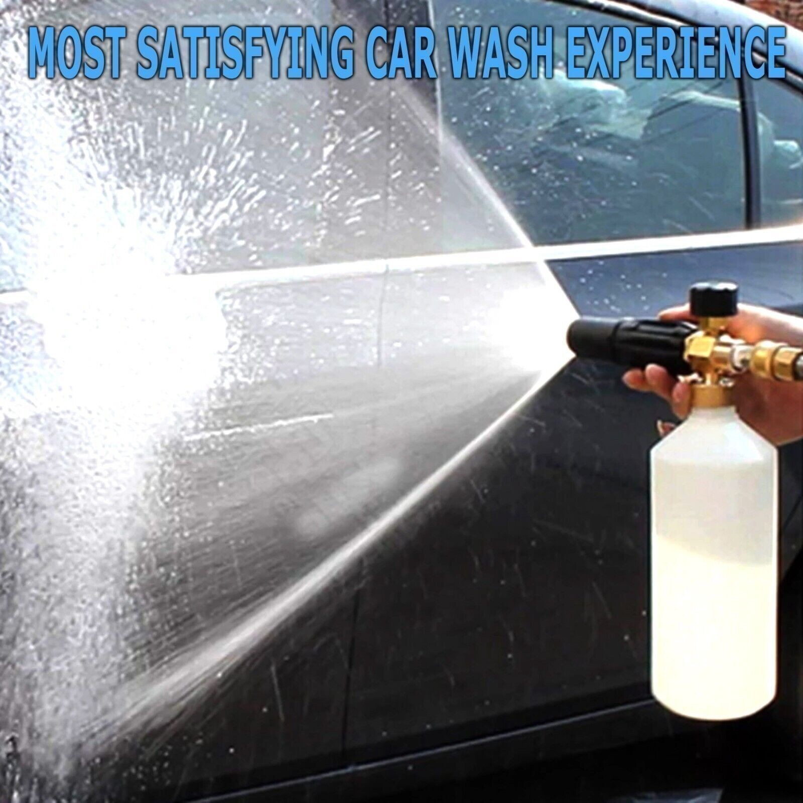 1/4″ Snow Foam Pressure Washer Gun Car Wash Soap Lance Cannon Spray Jet Bottle