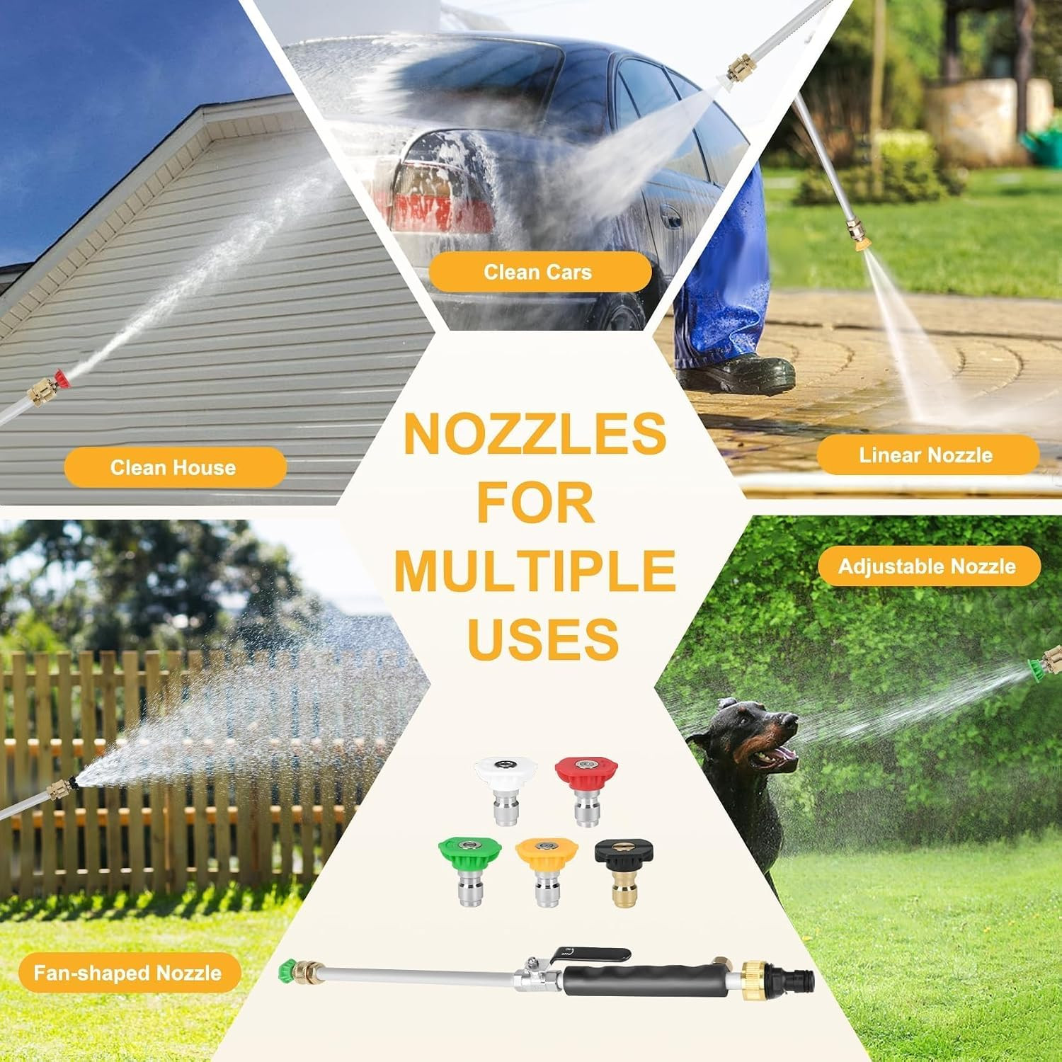 2026 New 7-1 Jet Nozzle High Pressure Hose Nozzle, High Pressure Power Washer Wa