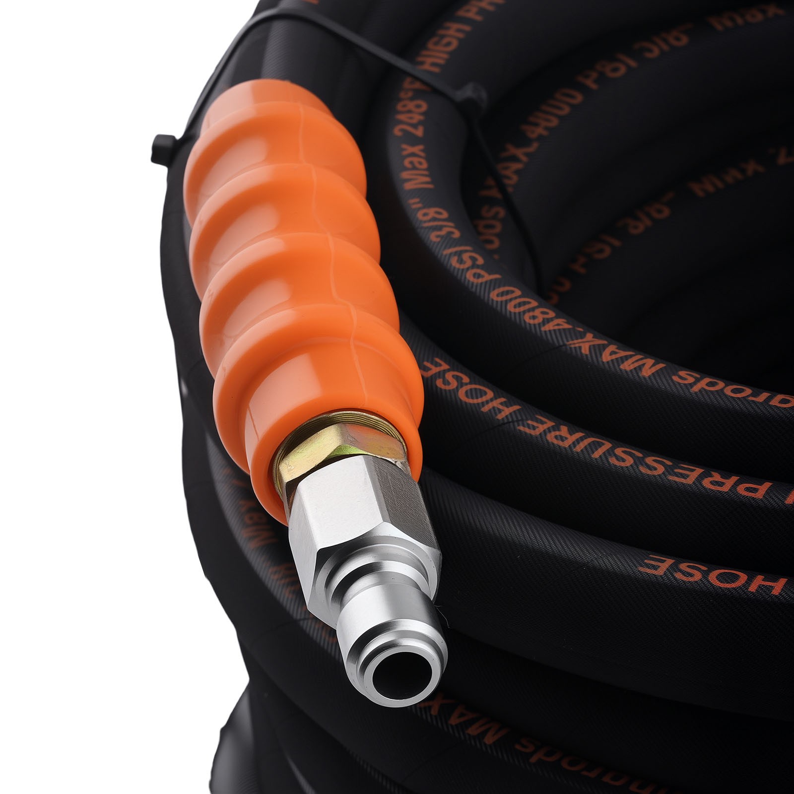 3/8″ Quick Connect Pressure Washer Hose 75FT 4800PSI Max 248°F Steel Wire Braid