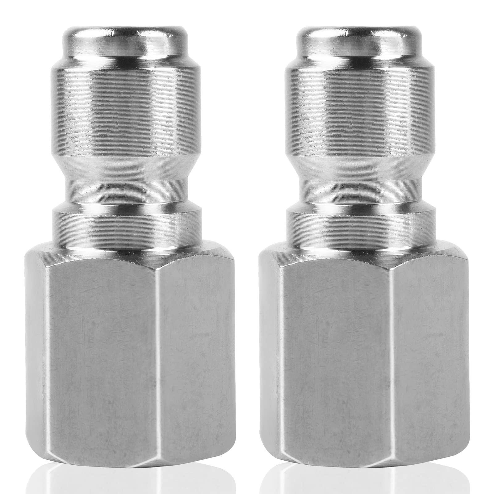 Pressure Washer Coupler Stainless Steel Male Quick Connect Plug 3/8 Inch 2 PCS