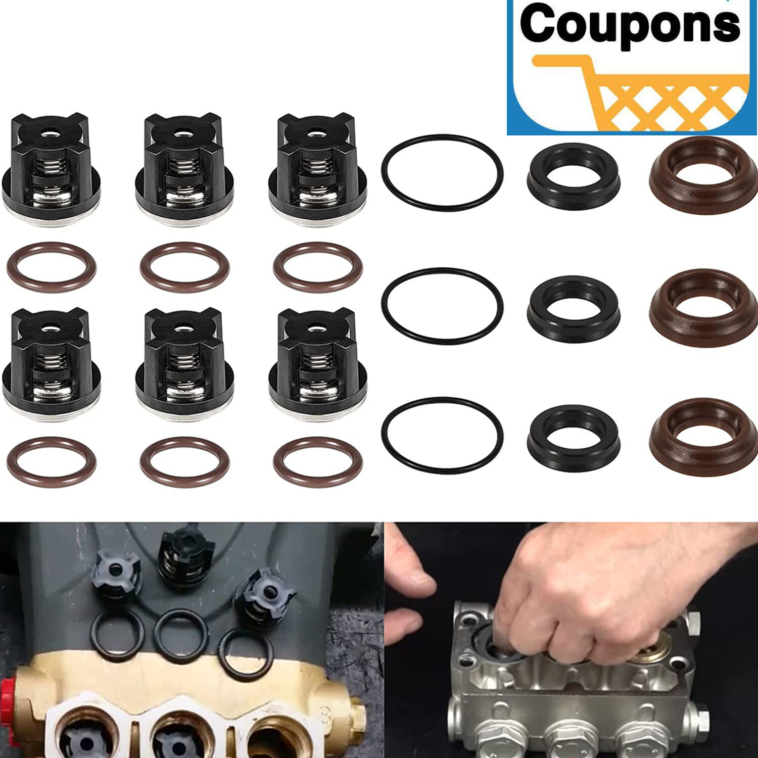 AR1828 Water Pump Valves AR1857 Pressure Washer Packing Kit For Annovi Reverberi