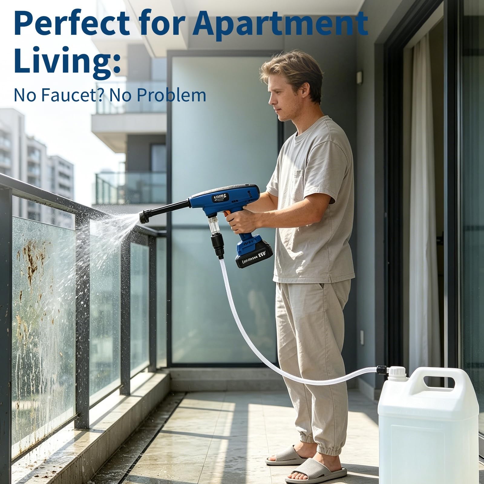 6-in-1 Cordless Portable Power Washer Nozzle Brush Motor Rechargeable Battery