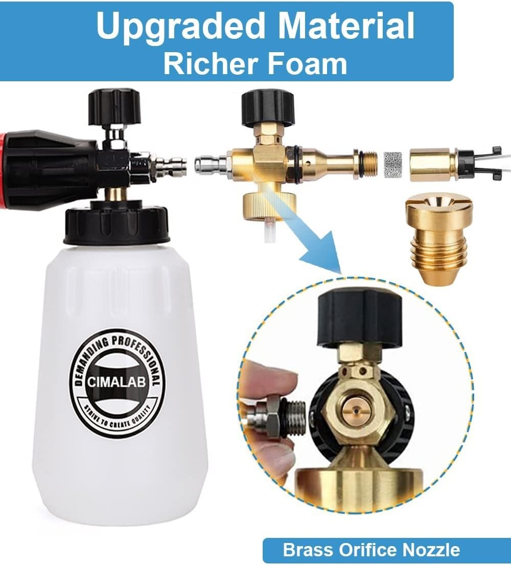 2 Pack Brass 1.1mm Foam Cannon Orifice Nozzles for High-Pressure Snow Foam Lance