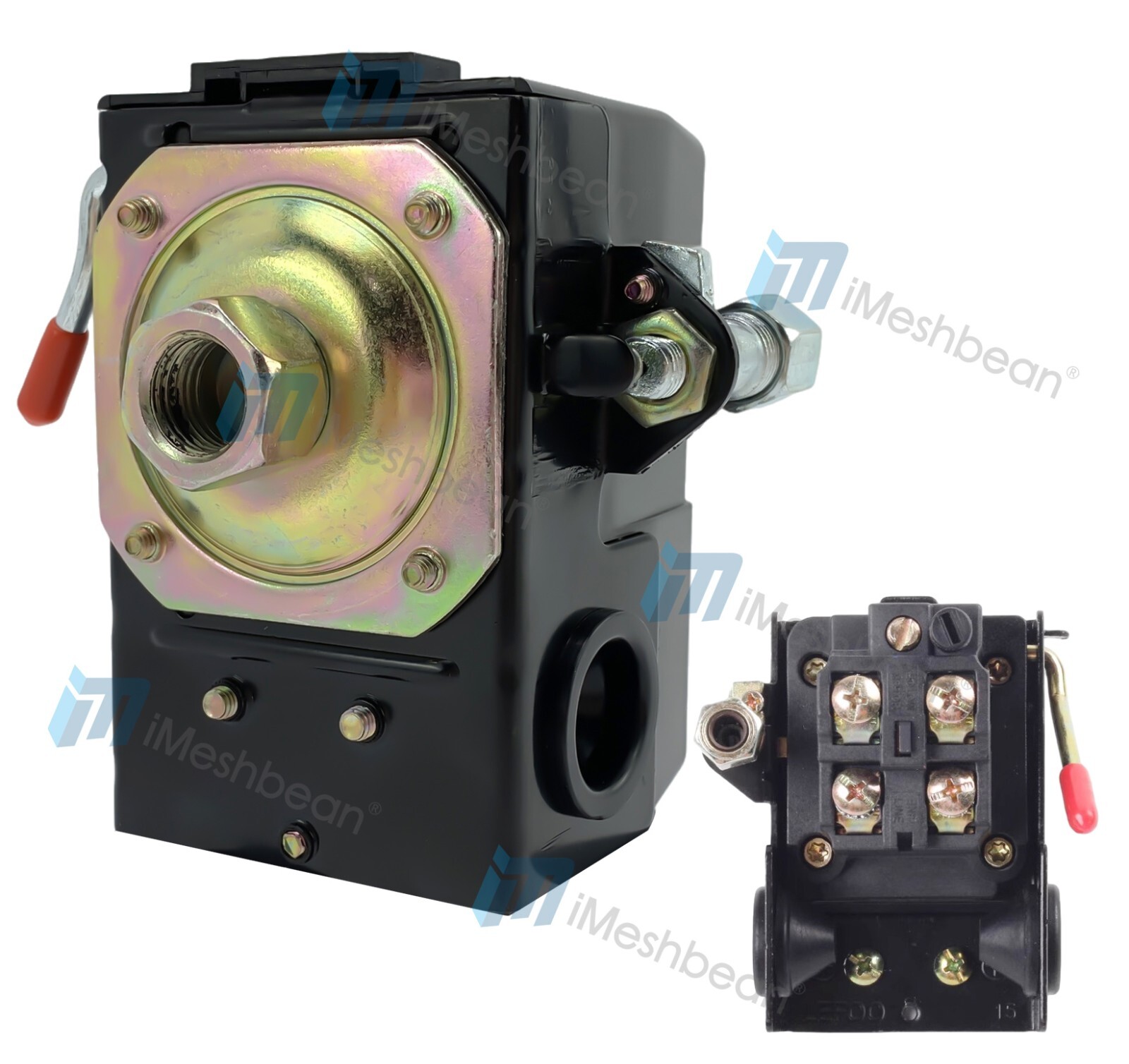 90-125 psi Air Compressor Pressure Switch Control Valve w/ Unloader&On/Off Level