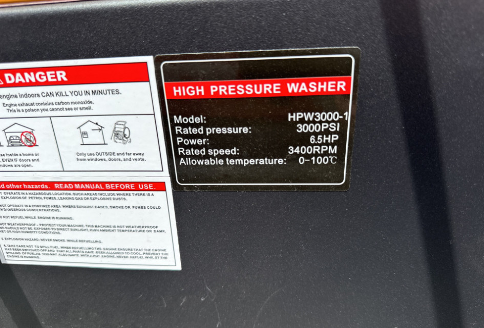 Agrotk Hot Water Pressure Washer Machine 6.5HP Gas Engine 3000 PSI Diesel Burner