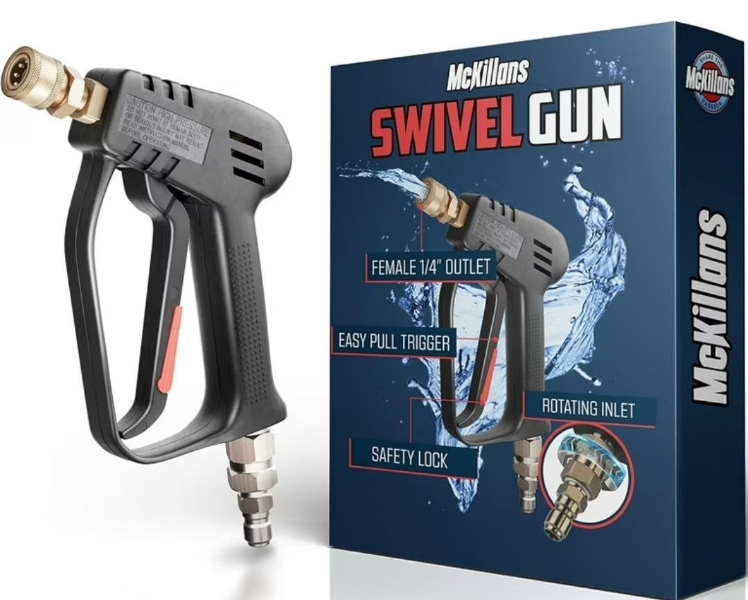McKillans® Short Pressure Washer Swivel Gun 4″ High Pressure Water NIB