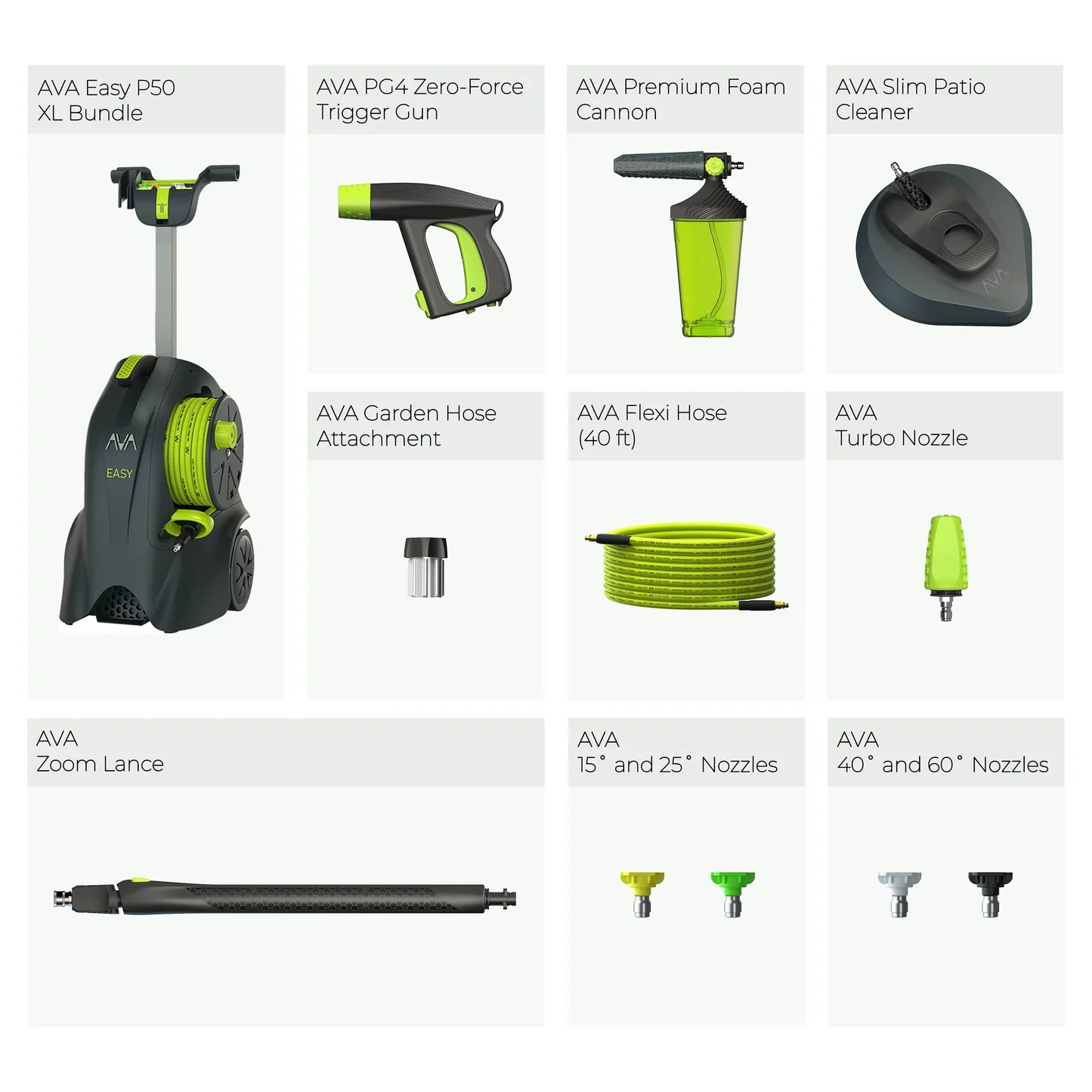 AVA of Norway Easy P50 X-Large Bundle, 2050 PSI, 1.85 GPM Max Pressure Washer