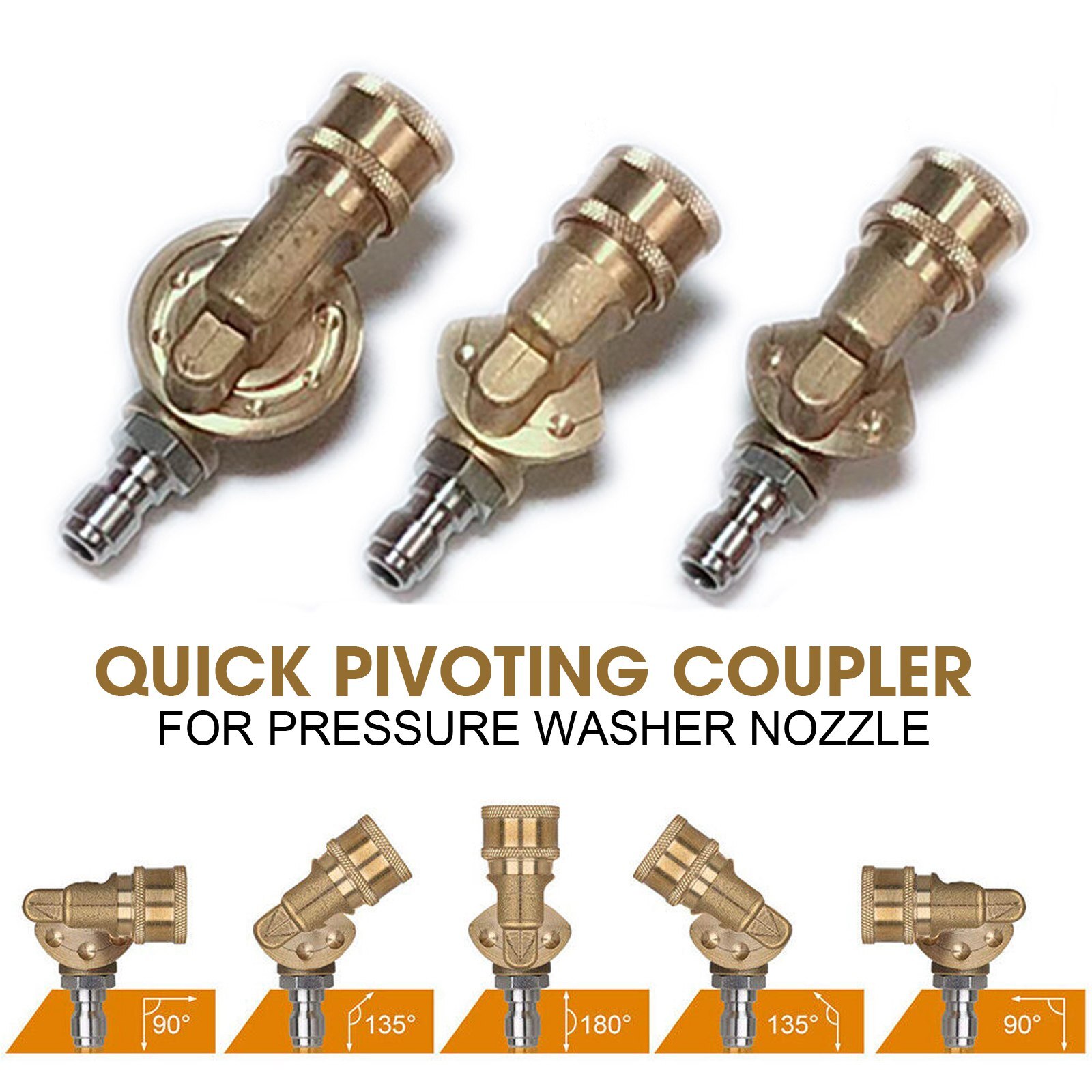 1/4 in Quick Pivoting Coupler 240 Degree 4500 PSI For Pressure Washer Rotation